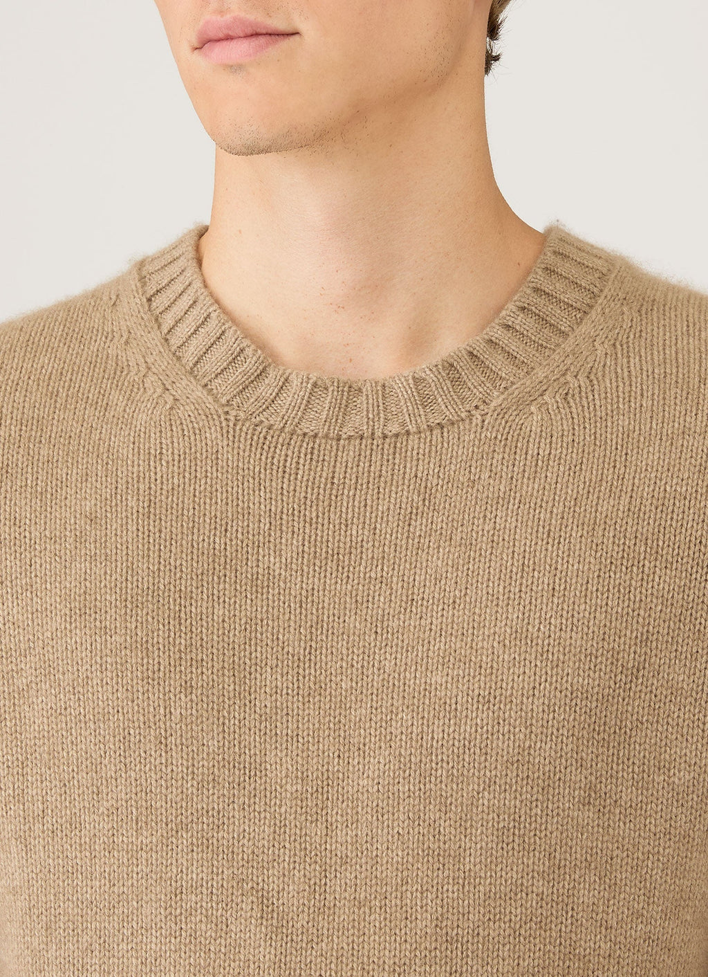 Men's Roxburgh Cashmere Jumper in Natural Brown