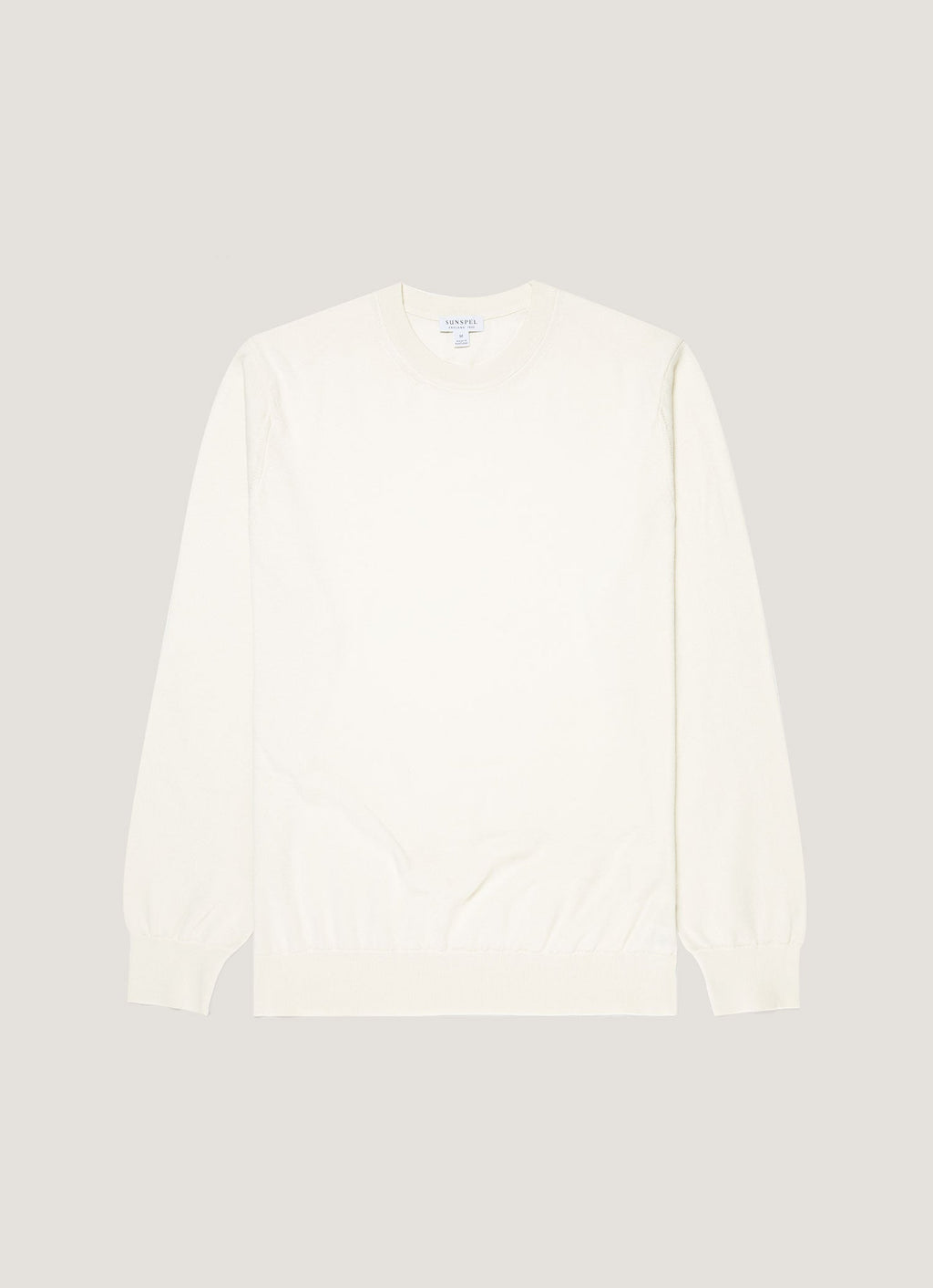 Men's Lightweight Cotton Jumper in Ecru