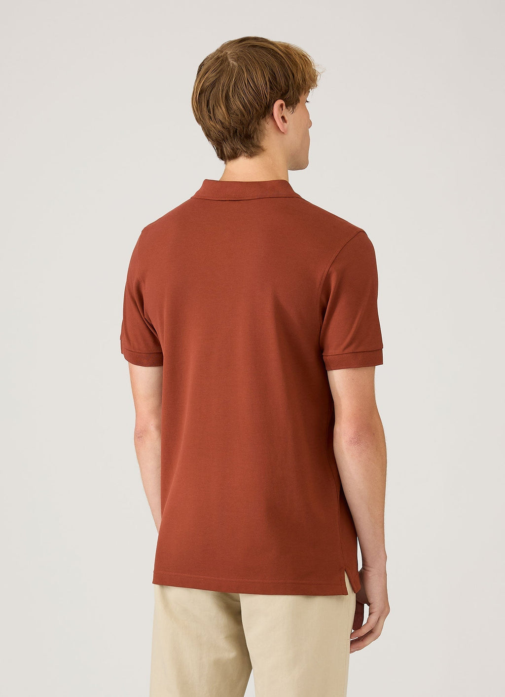 Men's Piqu¨¦ Polo Shirt in Rust