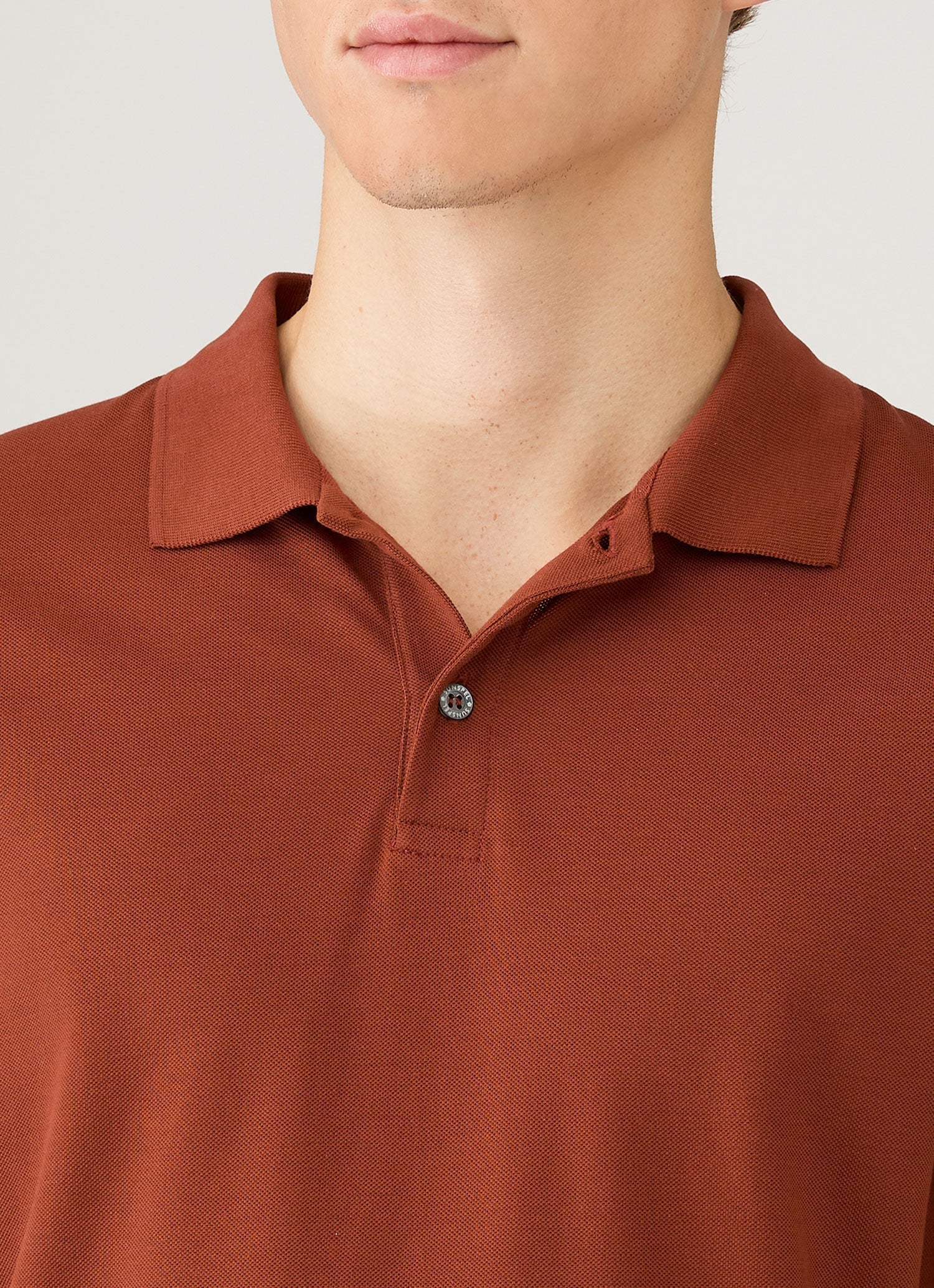 Men's Piqu¨¦ Polo Shirt in Rust