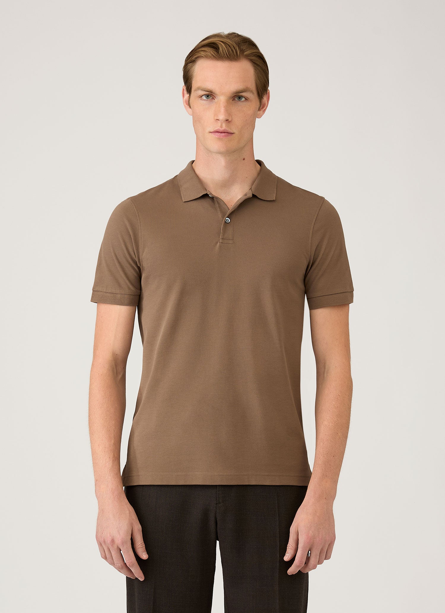 Men's Piqu¨¦ Polo Shirt in Dark Cedar