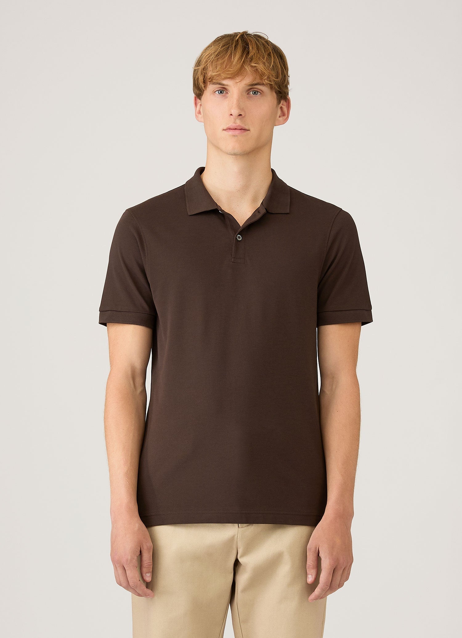 Men's Piqu¨¦ Polo Shirt in Dark Chocolate