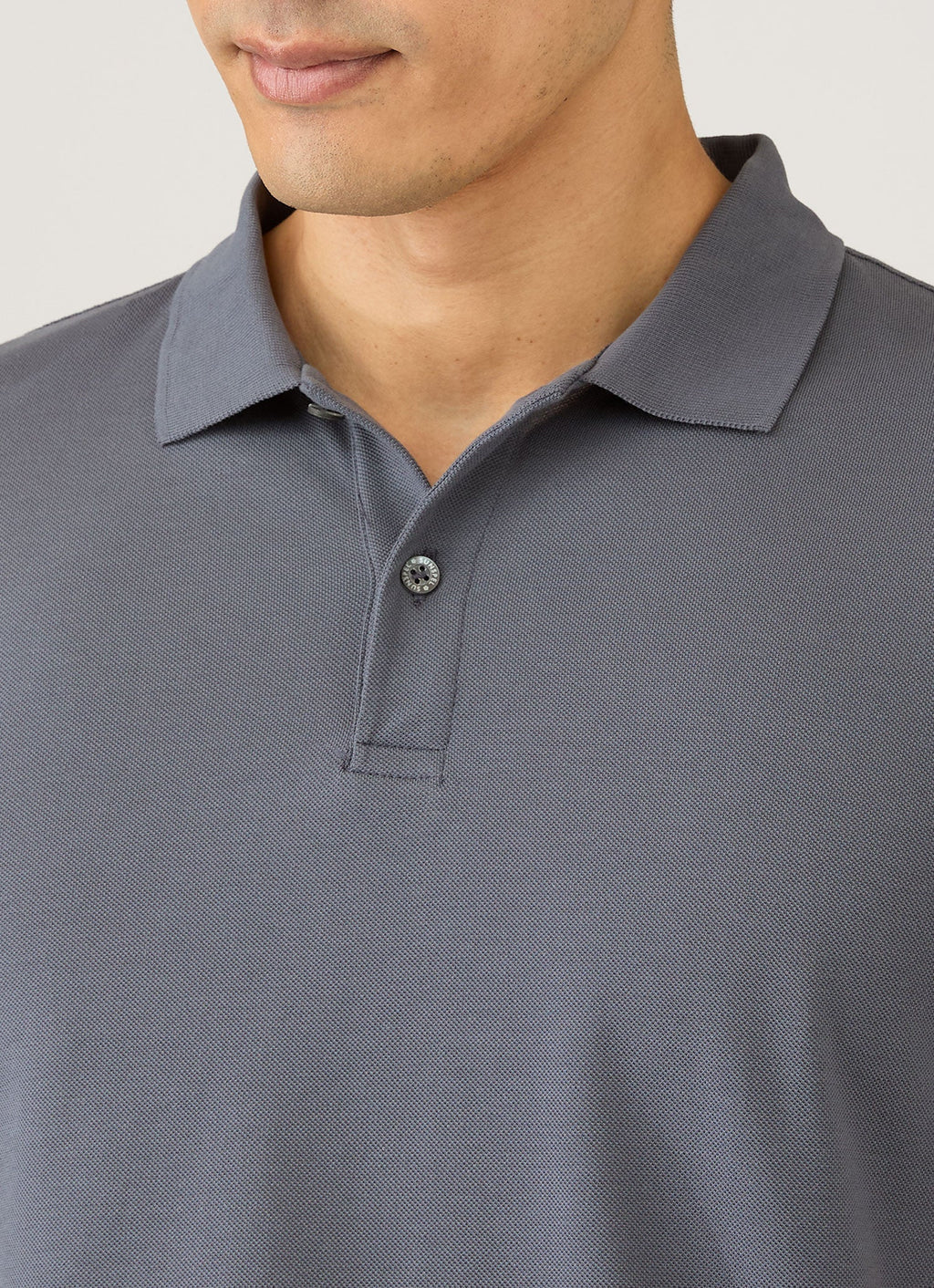 Men's Piqu¨¦ Polo Shirt in Slate Blue