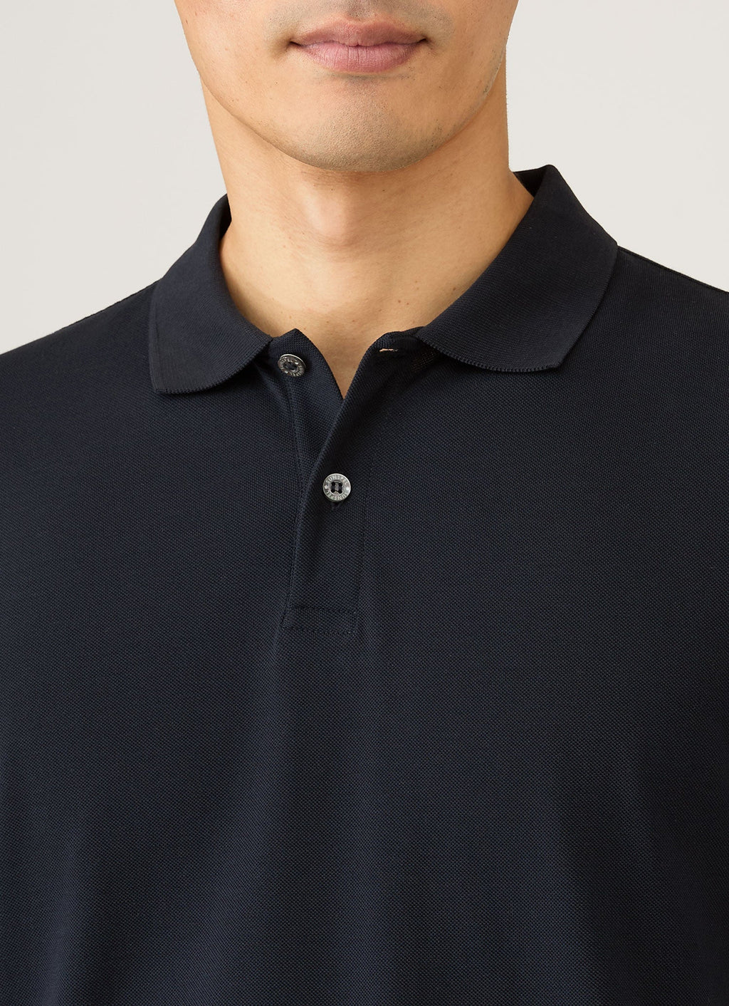 Men's Piqu¨¦ Polo Shirt in Midnight Navy