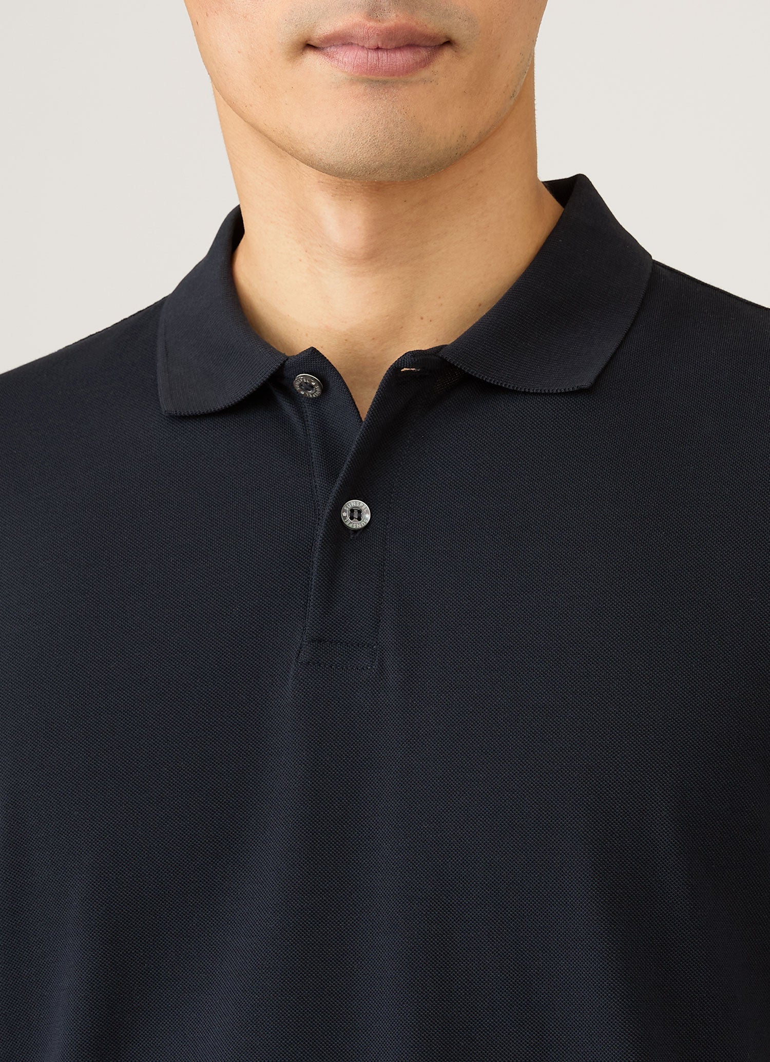 Men's Piqu¨¦ Polo Shirt in Midnight Navy