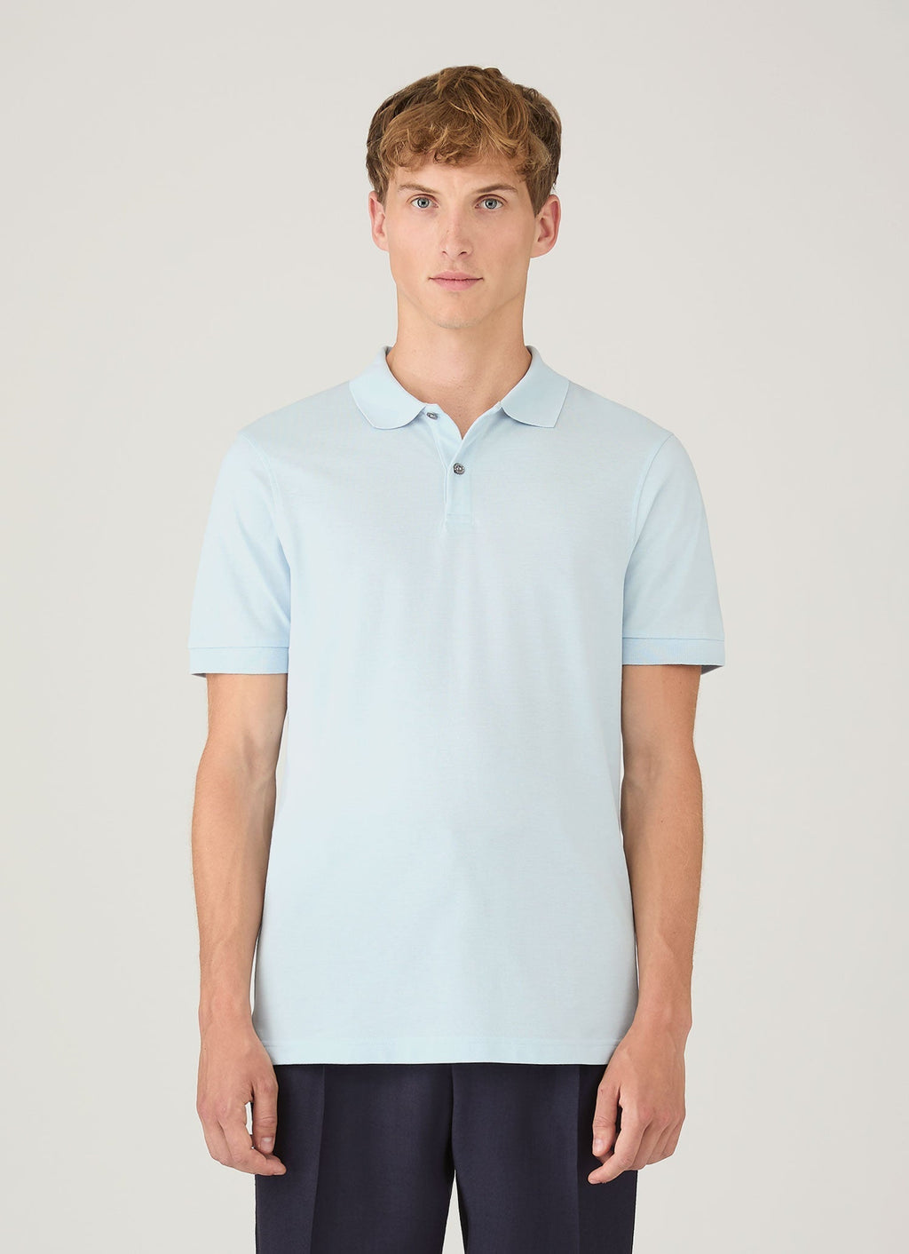 Men's Piqu¨¦ Polo Shirt in Frost Blue