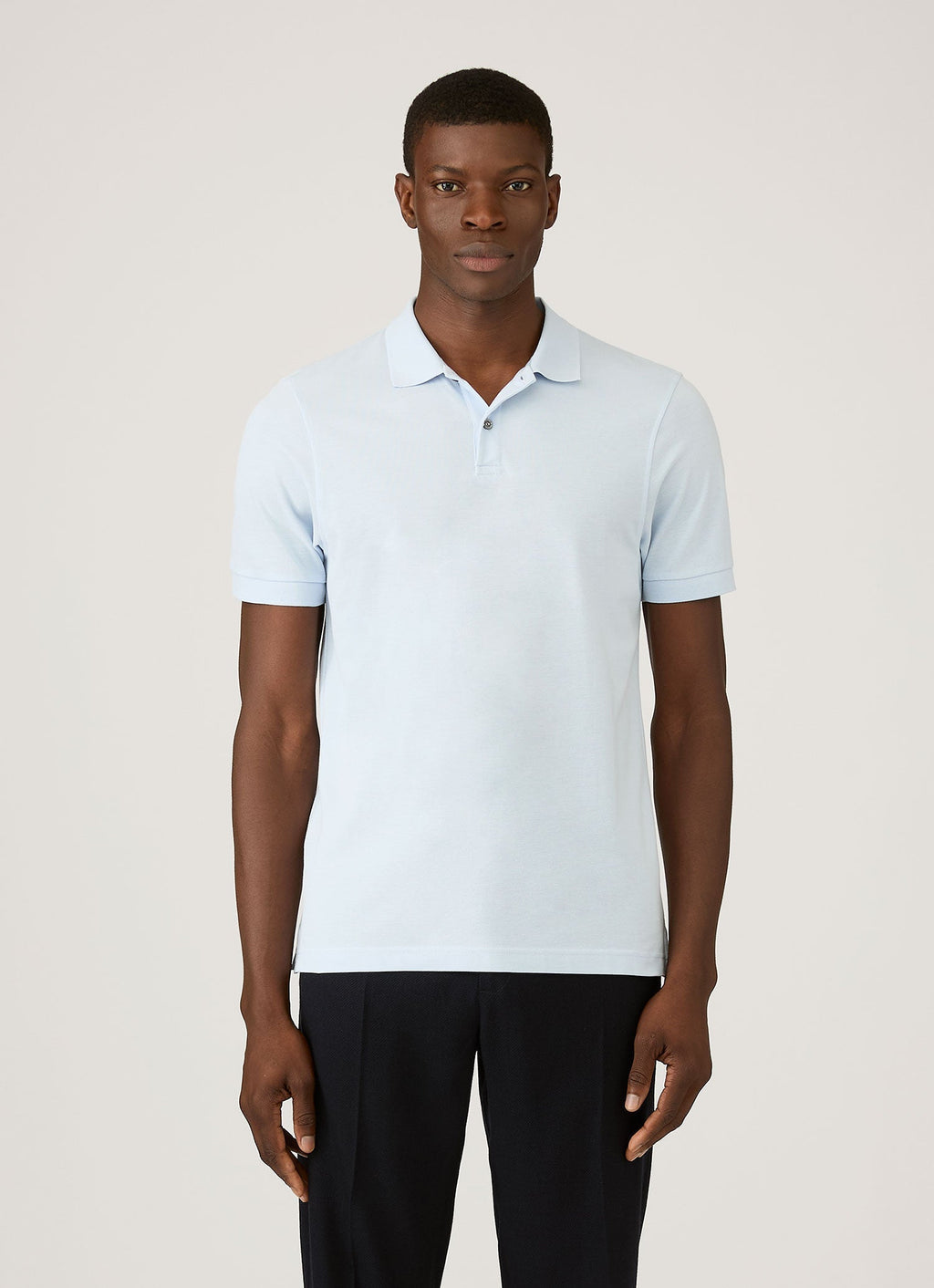 Men's Piqu¨¦ Polo Shirt in Pastel Blue