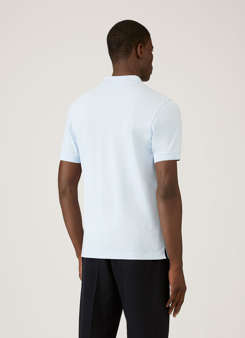 Men's Piqu¨¦ Polo Shirt in Pastel Blue