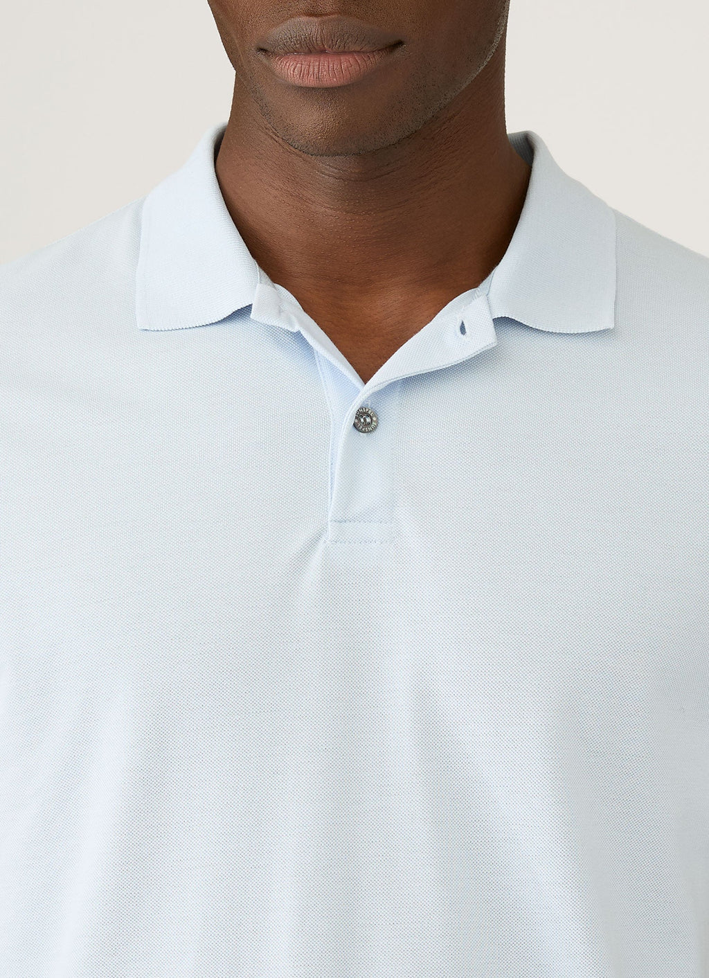 Men's Piqu¨¦ Polo Shirt in Pastel Blue