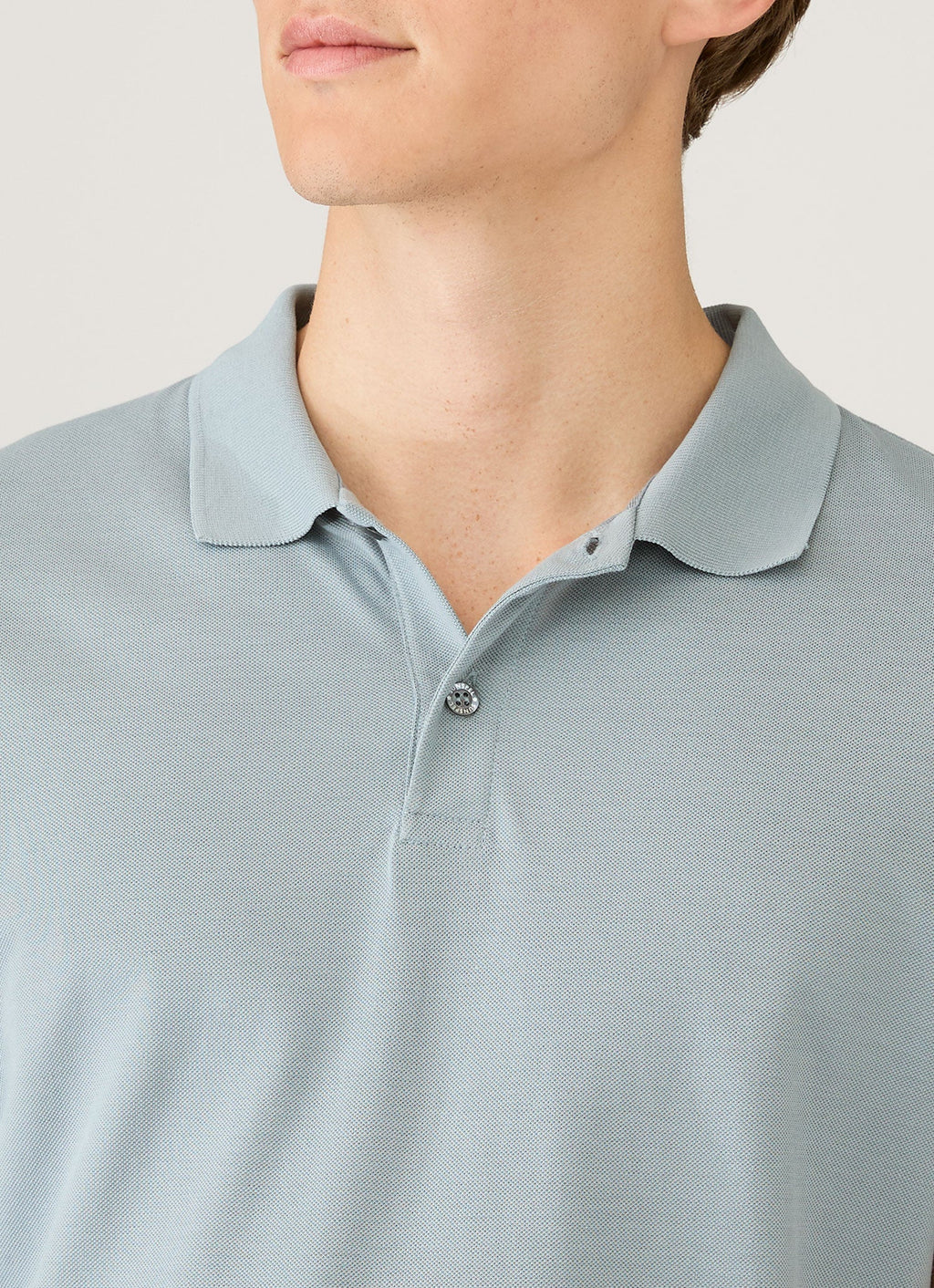 Men's Piqu¨¦ Polo Shirt in Stone Blue