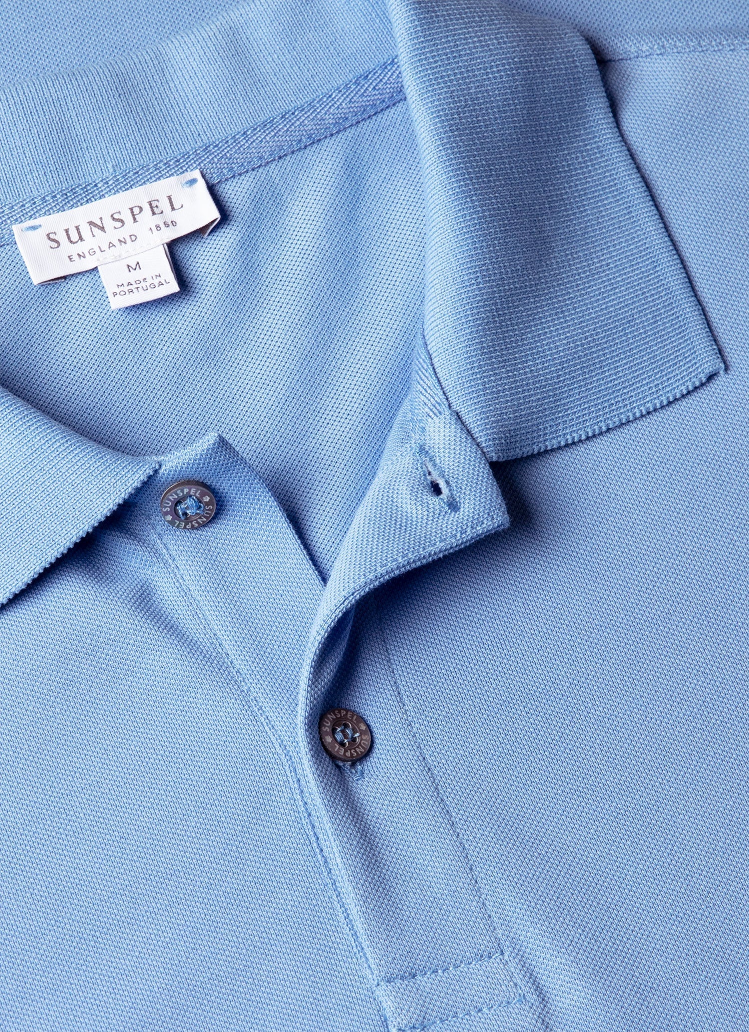 Men's Piqu¨¦ Polo Shirt in Azure Blue