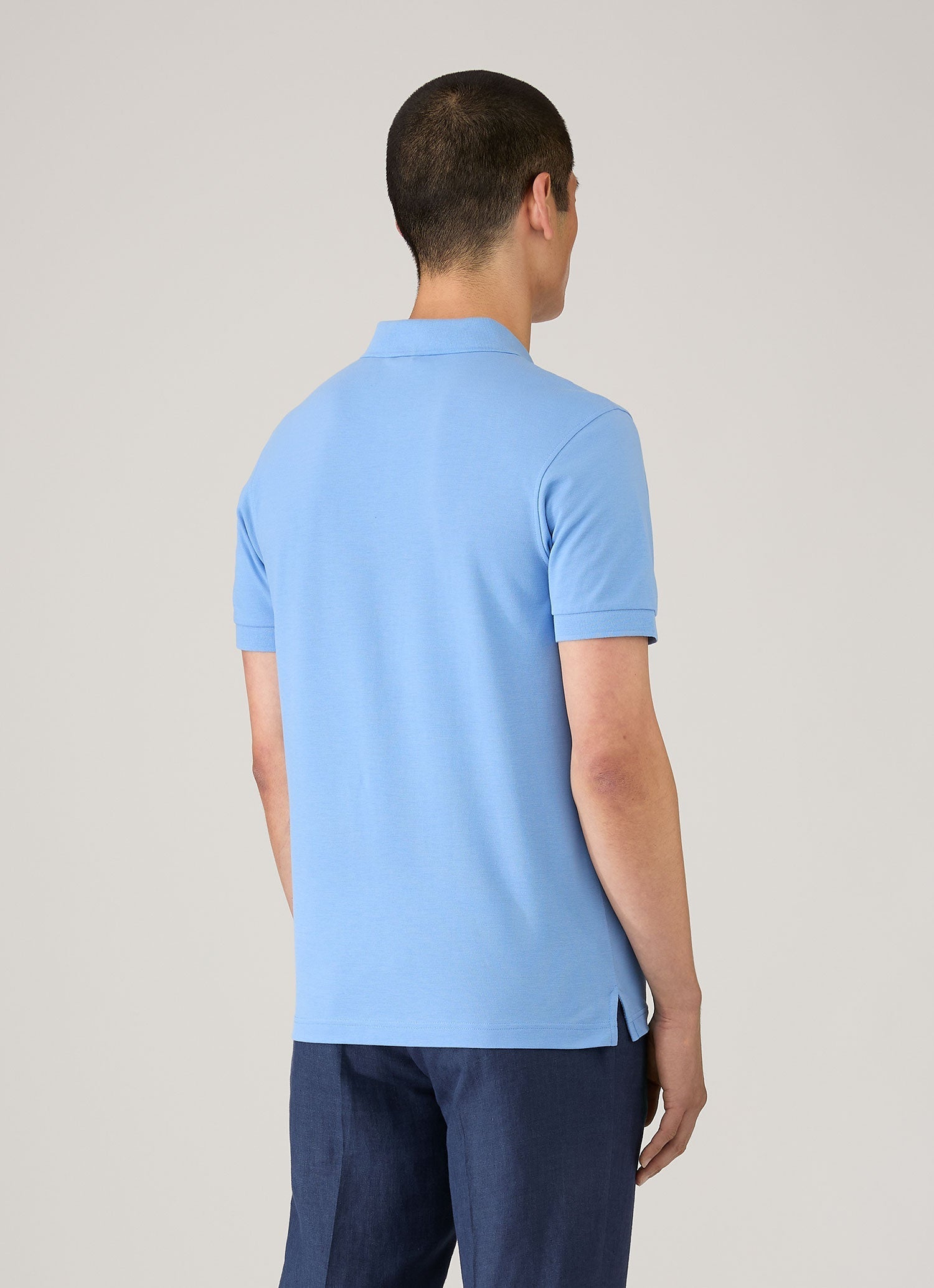 Men's Piqu¨¦ Polo Shirt in Azure Blue