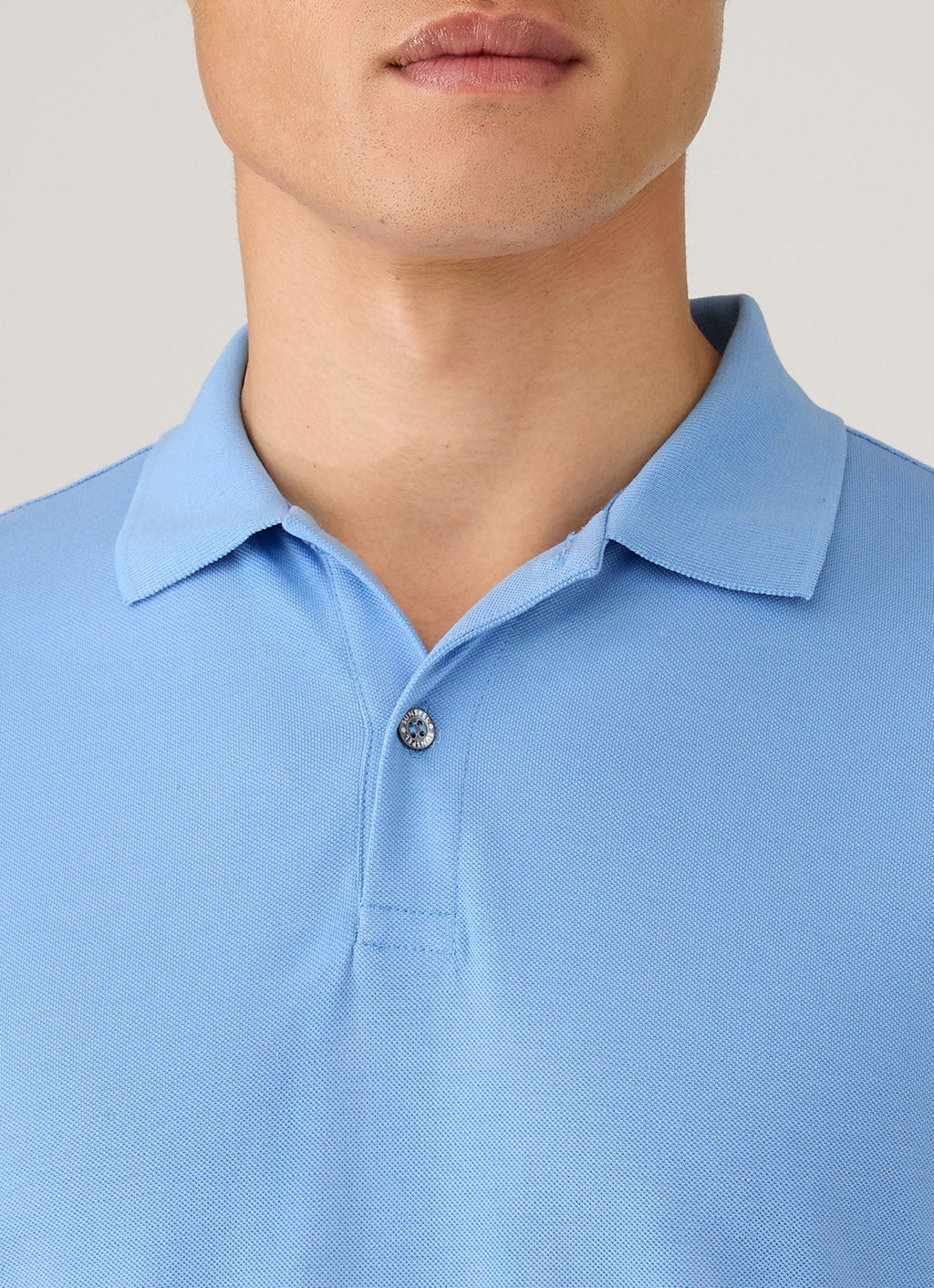 Men's Piqu¨¦ Polo Shirt in Azure Blue