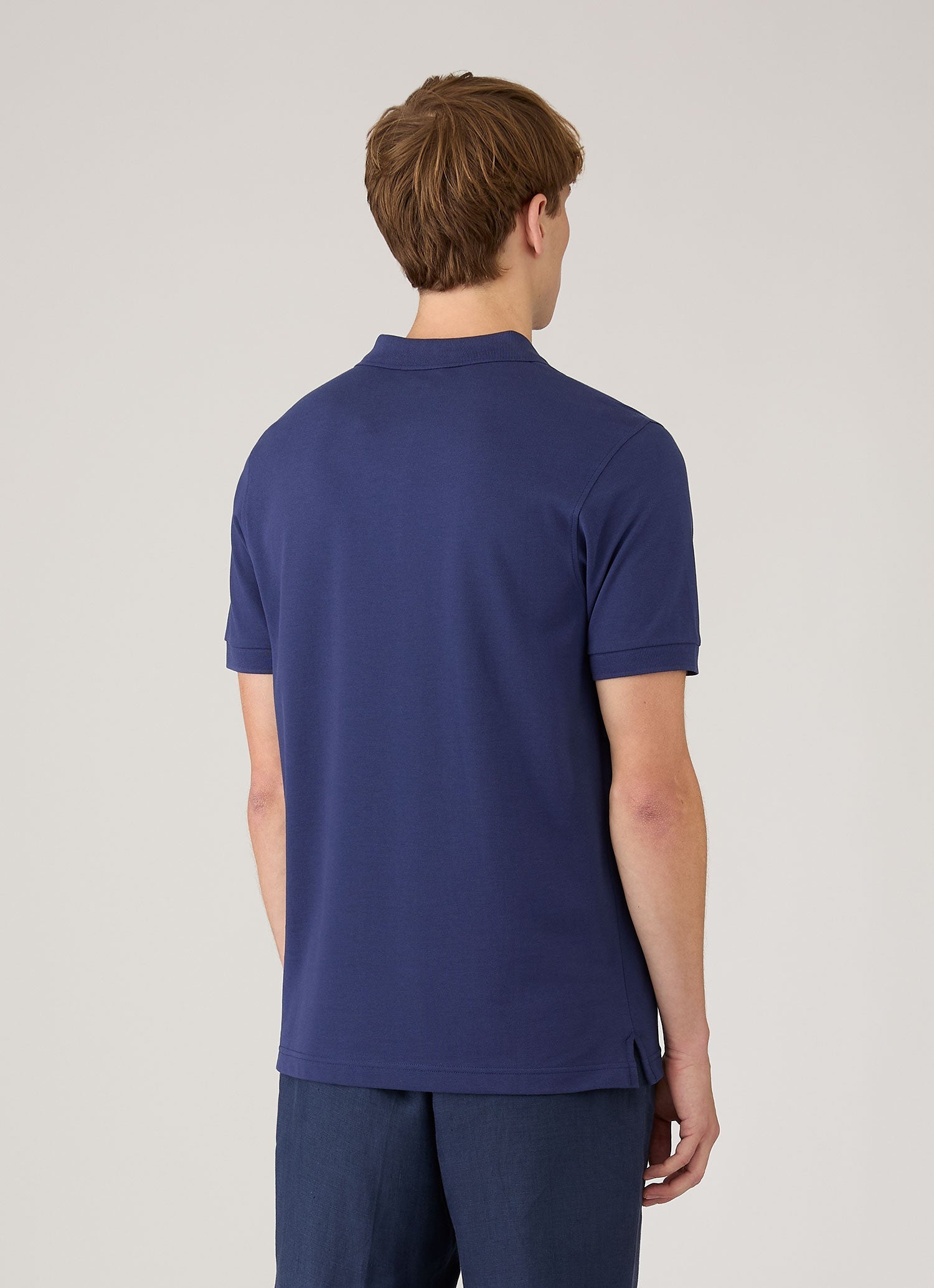 Men's Piqu¨¦ Polo Shirt in Ink Blue
