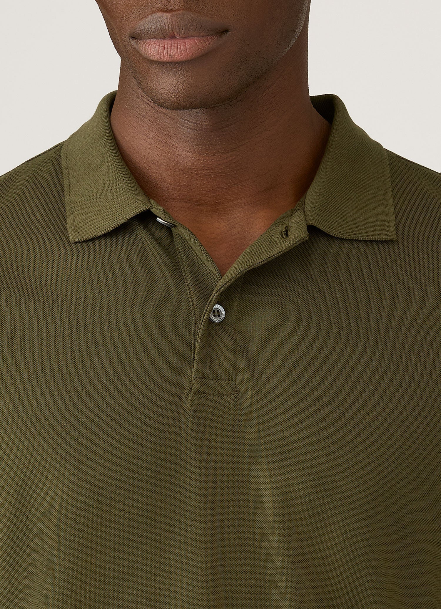 Men's Piqu¨¦ Polo Shirt in Deep Olive