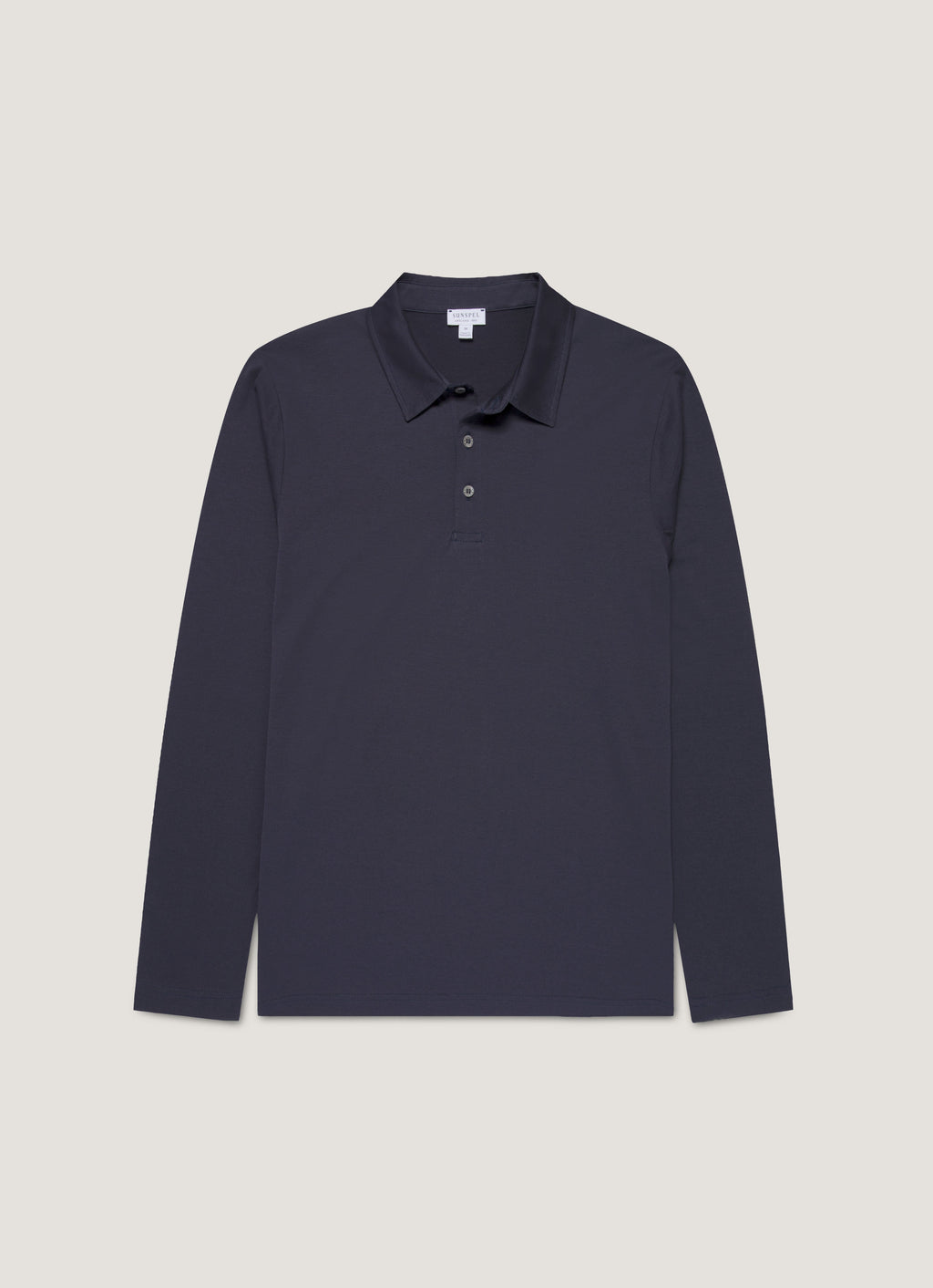 Men's Long Sleeve Classic Jersey Polo Shirt in Navy