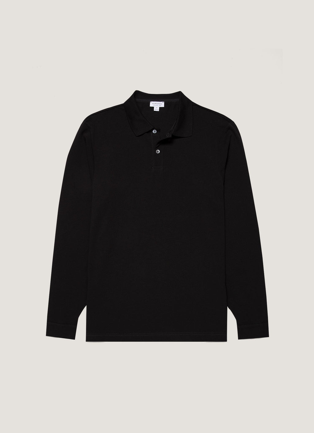 Men's Long Sleeve Piqu¨¦ Polo Shirt in Black