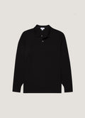 Men's Long Sleeve Piqu¨¦ Polo Shirt in Black