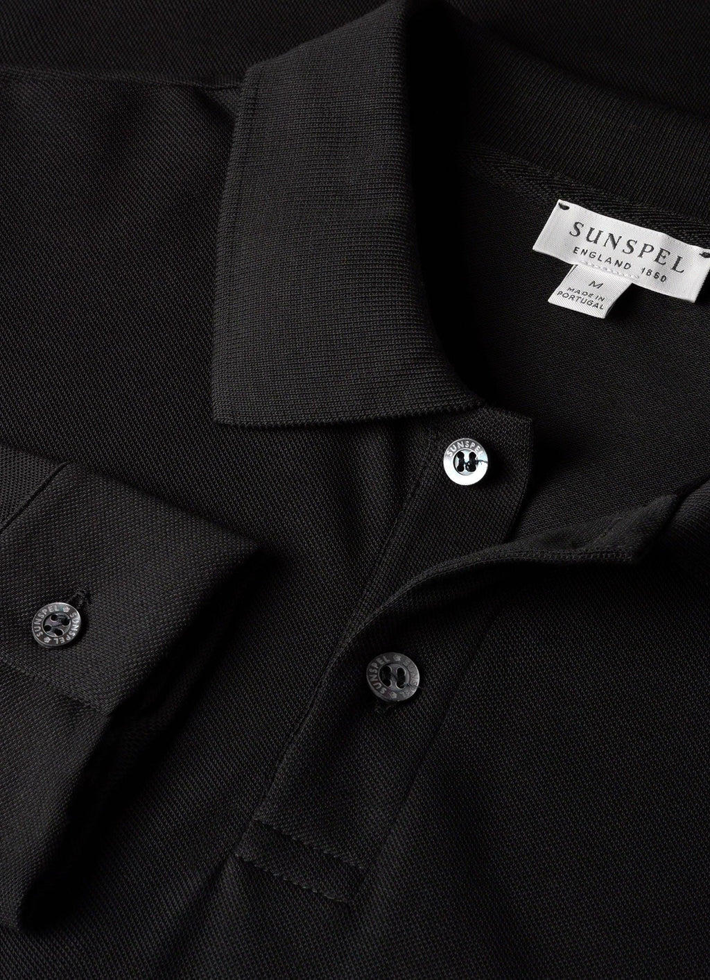 Men's Long Sleeve Piqu¨¦ Polo Shirt in Black