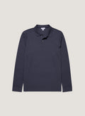 Men's Long Sleeve Piqu¨¦ Polo Shirt in Navy