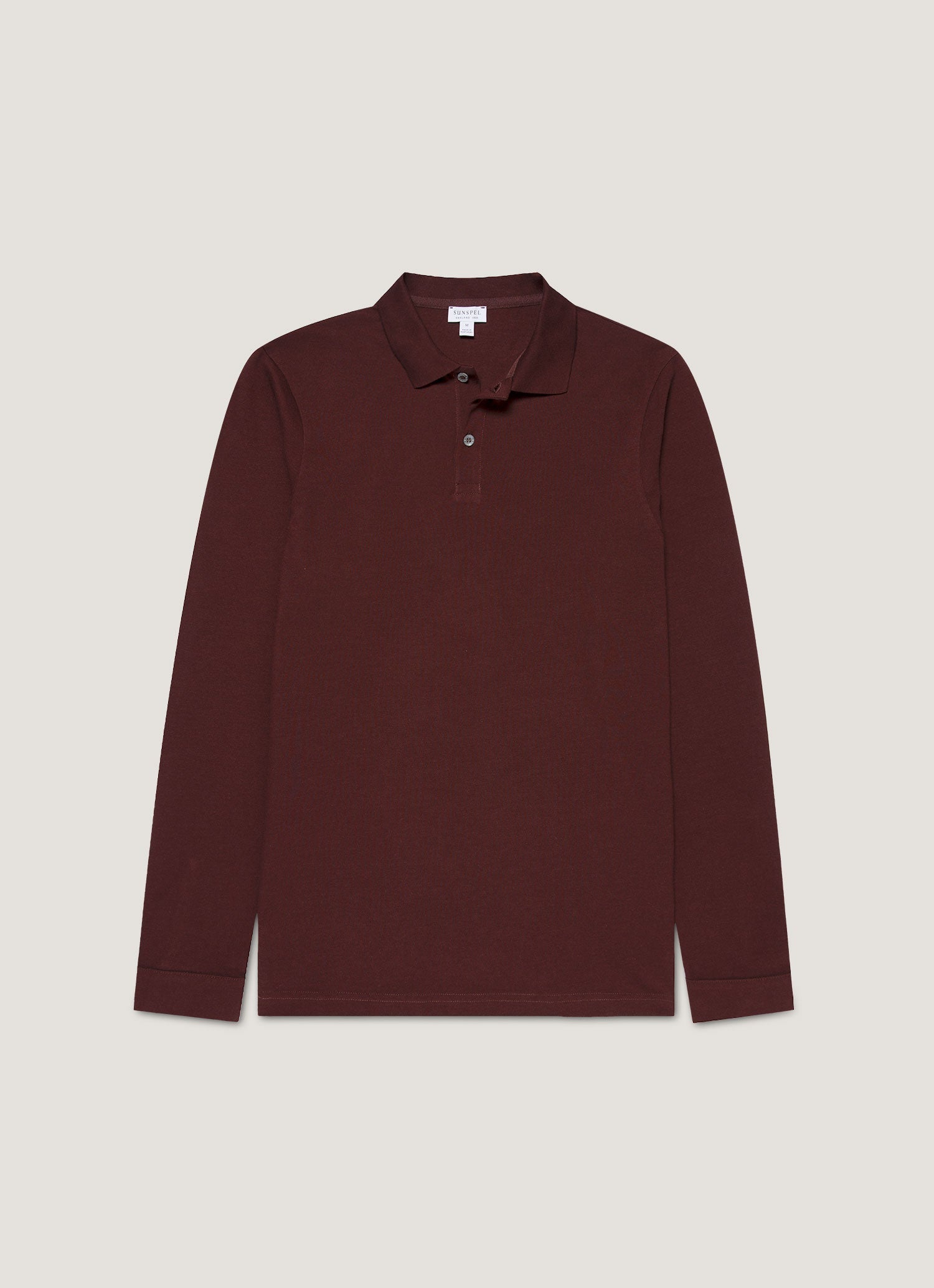 Men's Long Sleeve Piqu¨¦ Polo Shirt in Bakelite