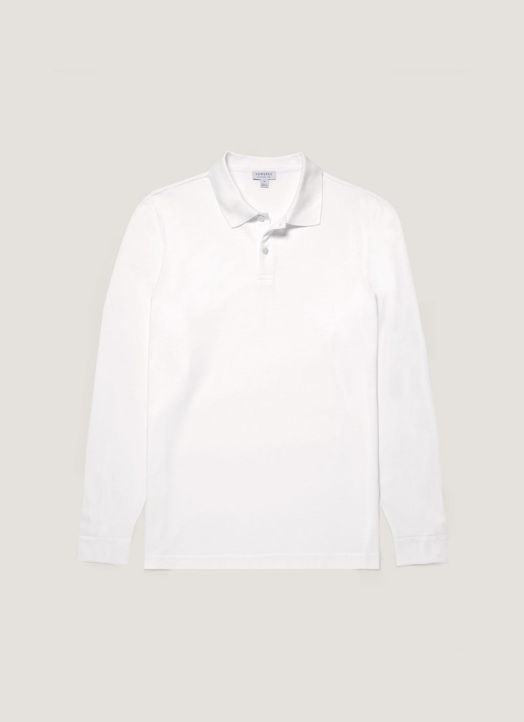 Men's Long Sleeve Piqu¨¦ Polo Shirt in White