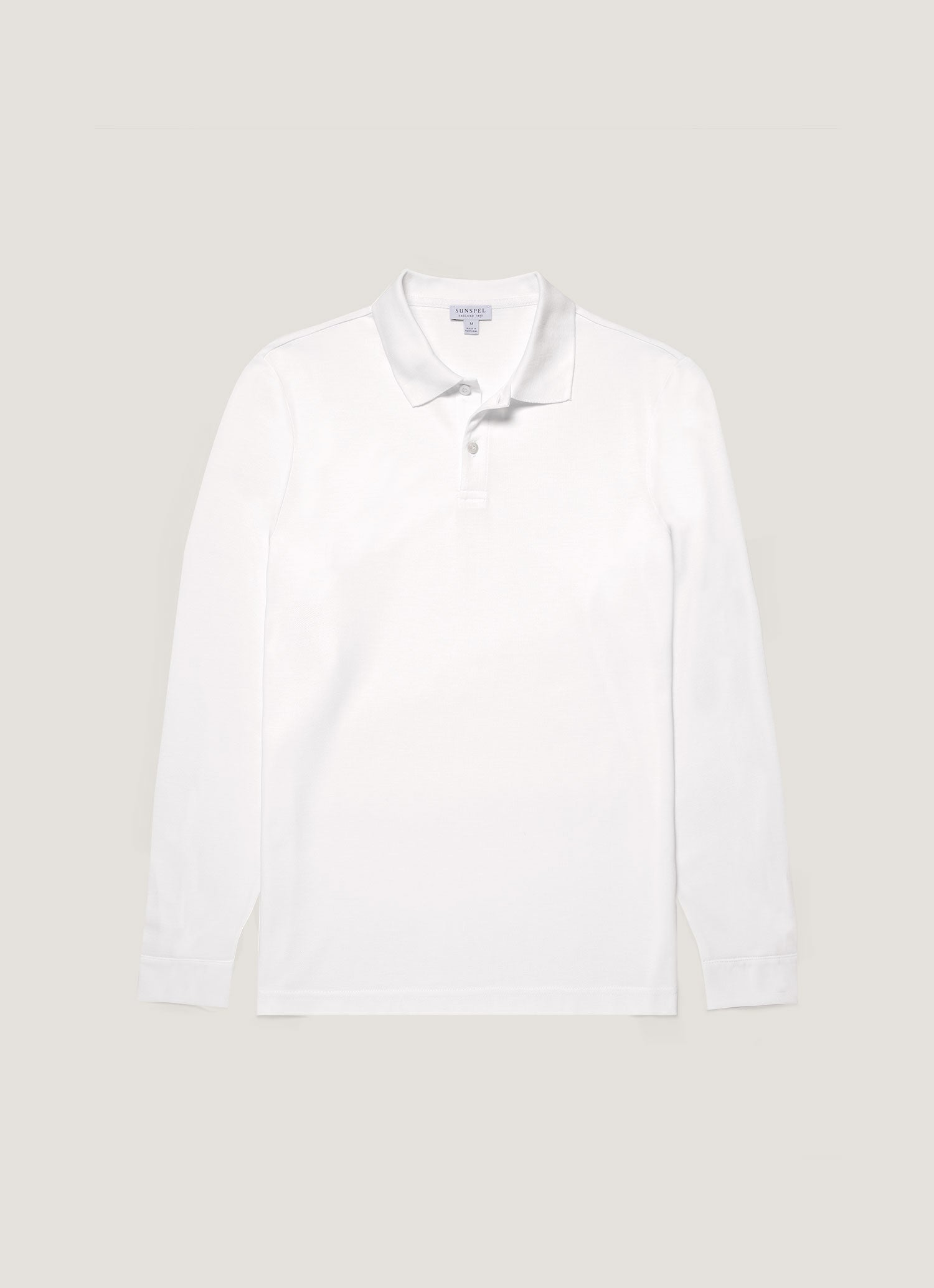 Men's Long Sleeve Piqu¨¦ Polo Shirt in White