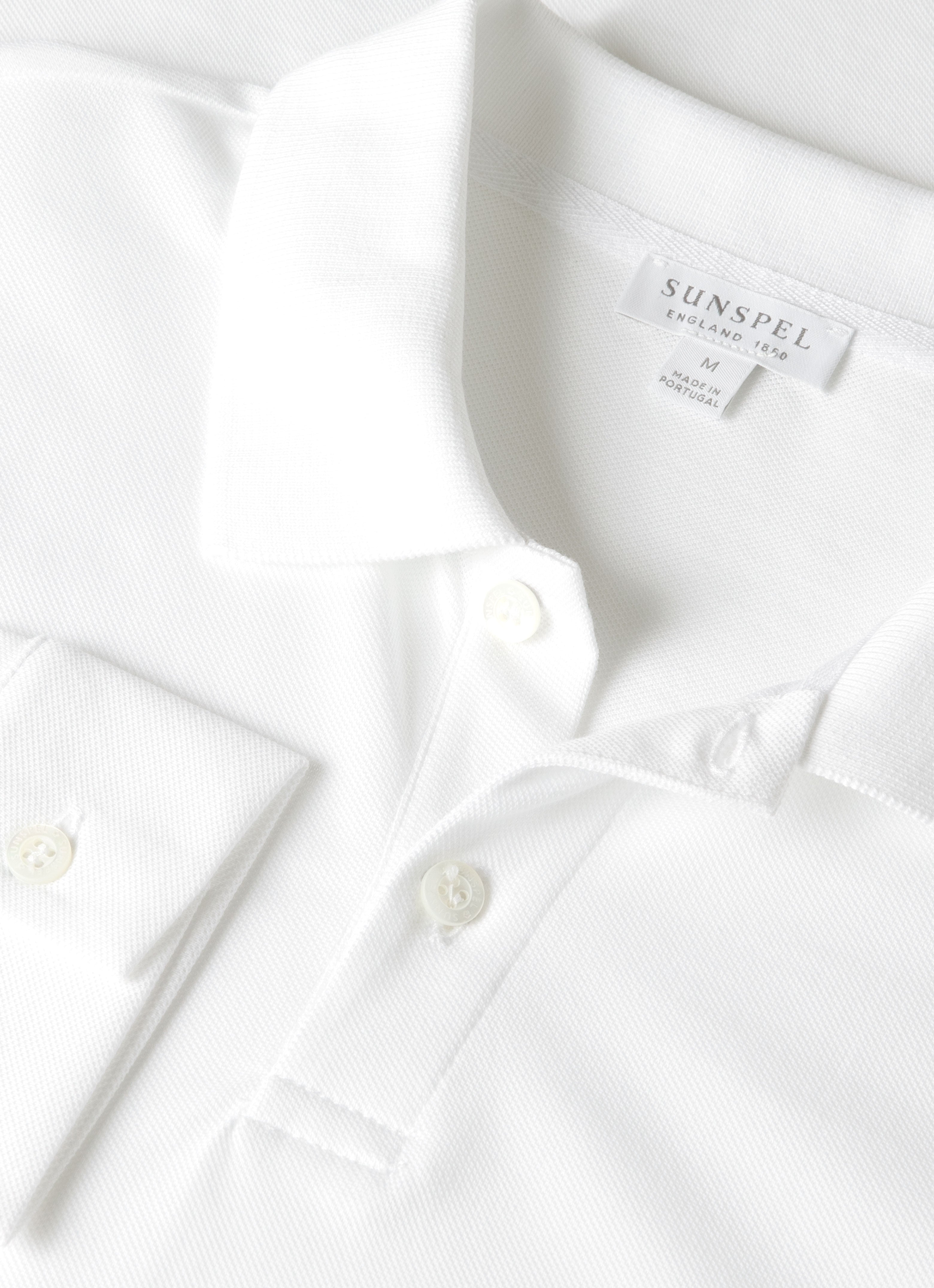 Men's Long Sleeve Piqu¨¦ Polo Shirt in White