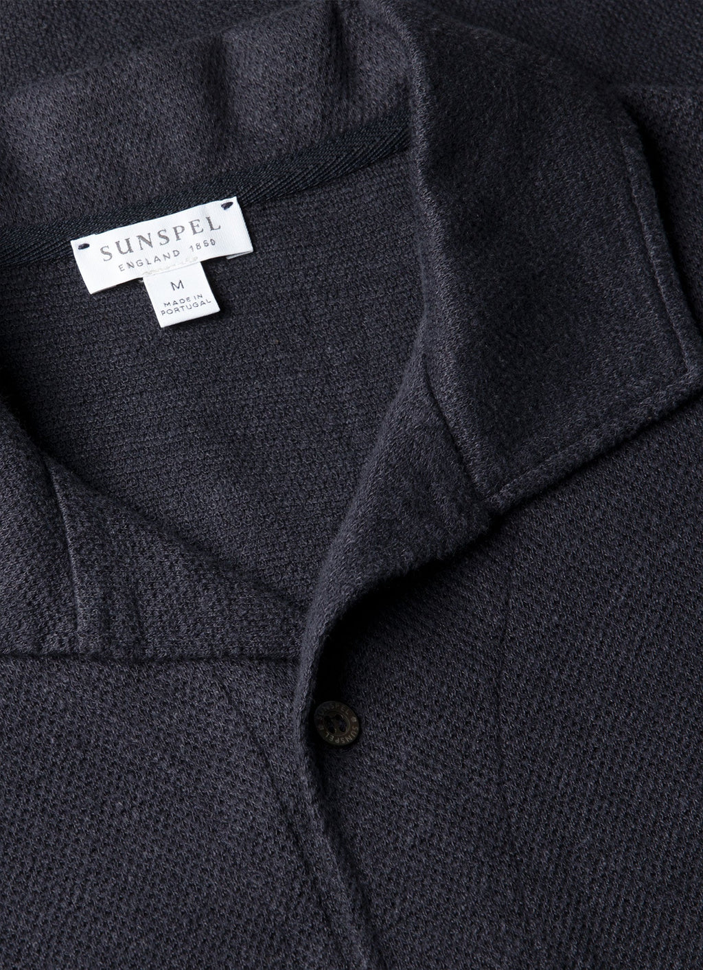 Men's Linen Piqu¨¦ Polo Shirt in Navy