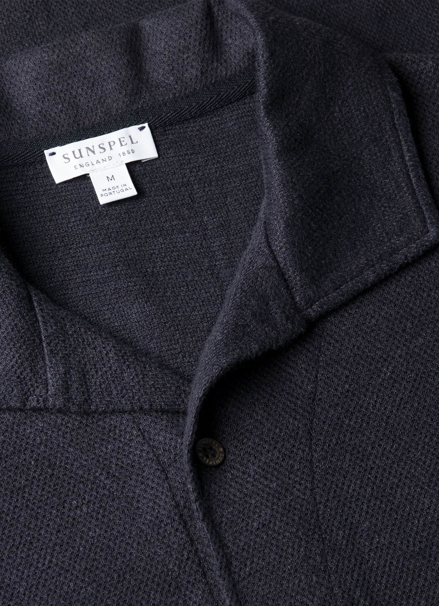 Men's Linen Piqu¨¦ Polo Shirt in Navy