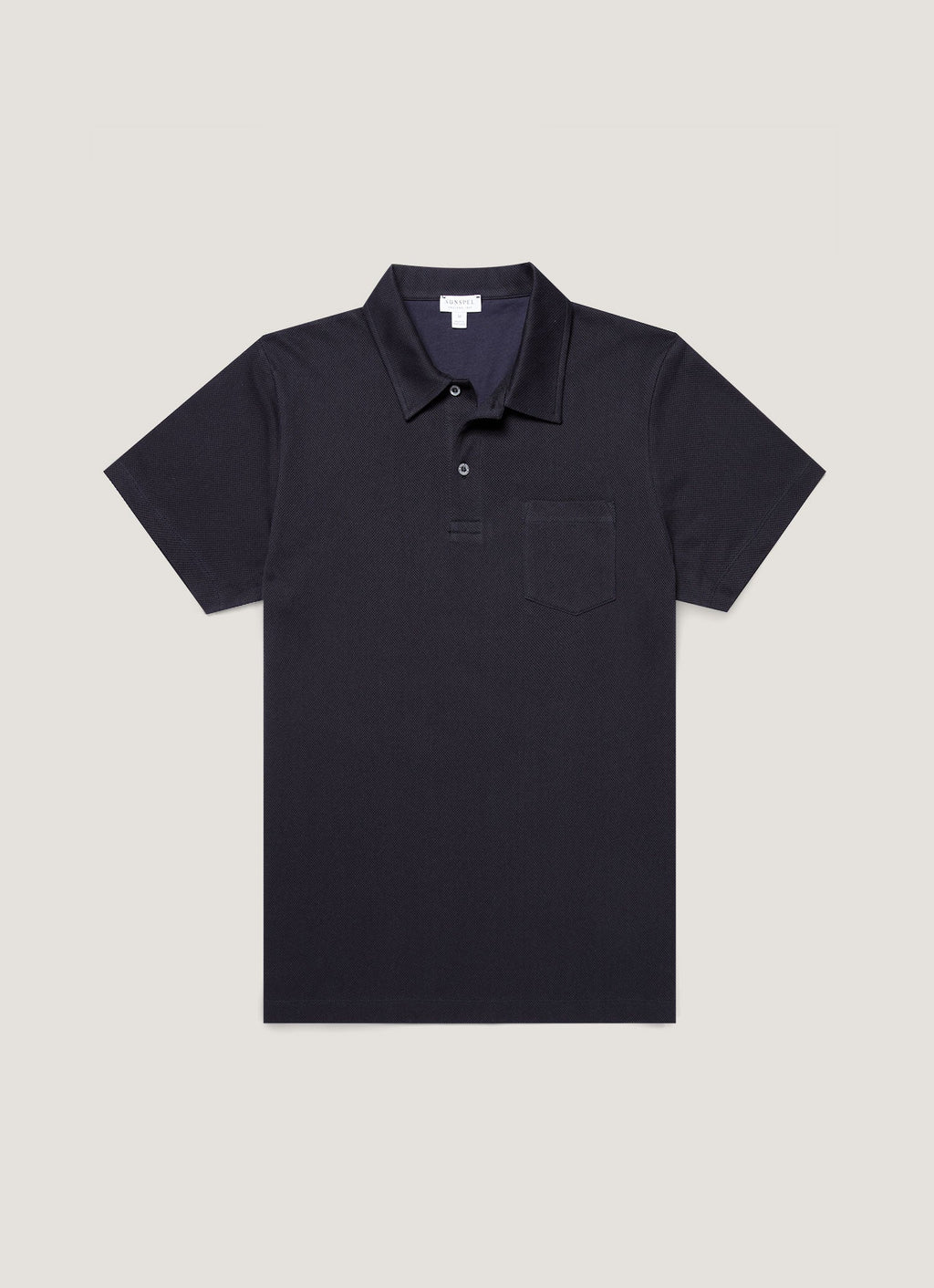 Men's Sea Island Cotton Riviera Polo Shirt in Midnight Navy