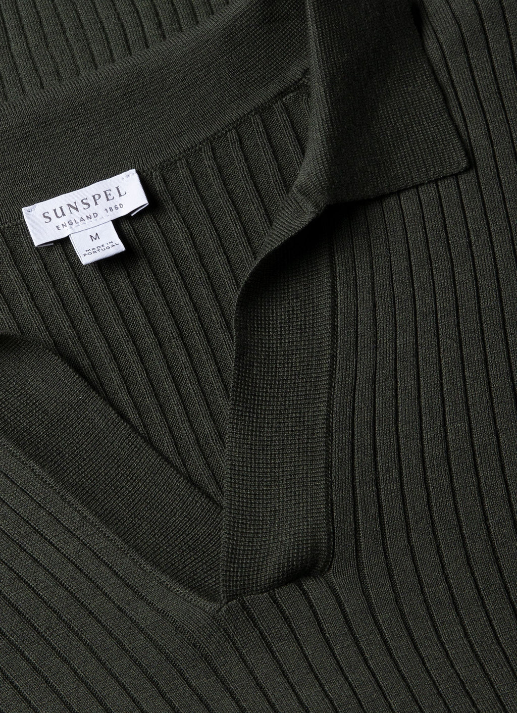 Men's Fine Rib Silk Cotton Polo in Dusk Green