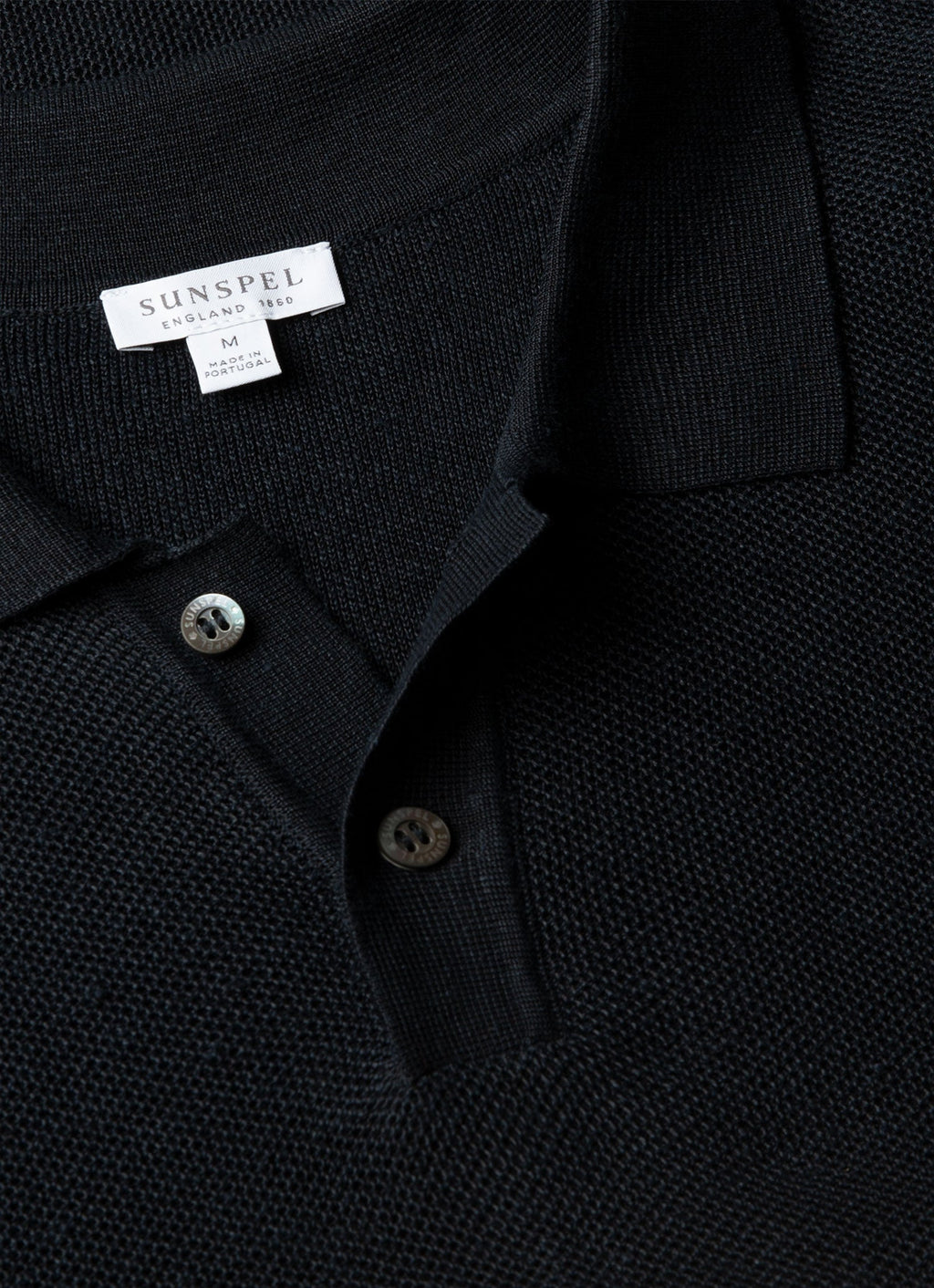 Men's Silk Linen Honeycomb Polo in Light Navy