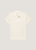 Men's Contrast Rib Polo Shirt in Ecru
