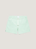 Men's Drawstring Swim Shorts in Bright Green/White