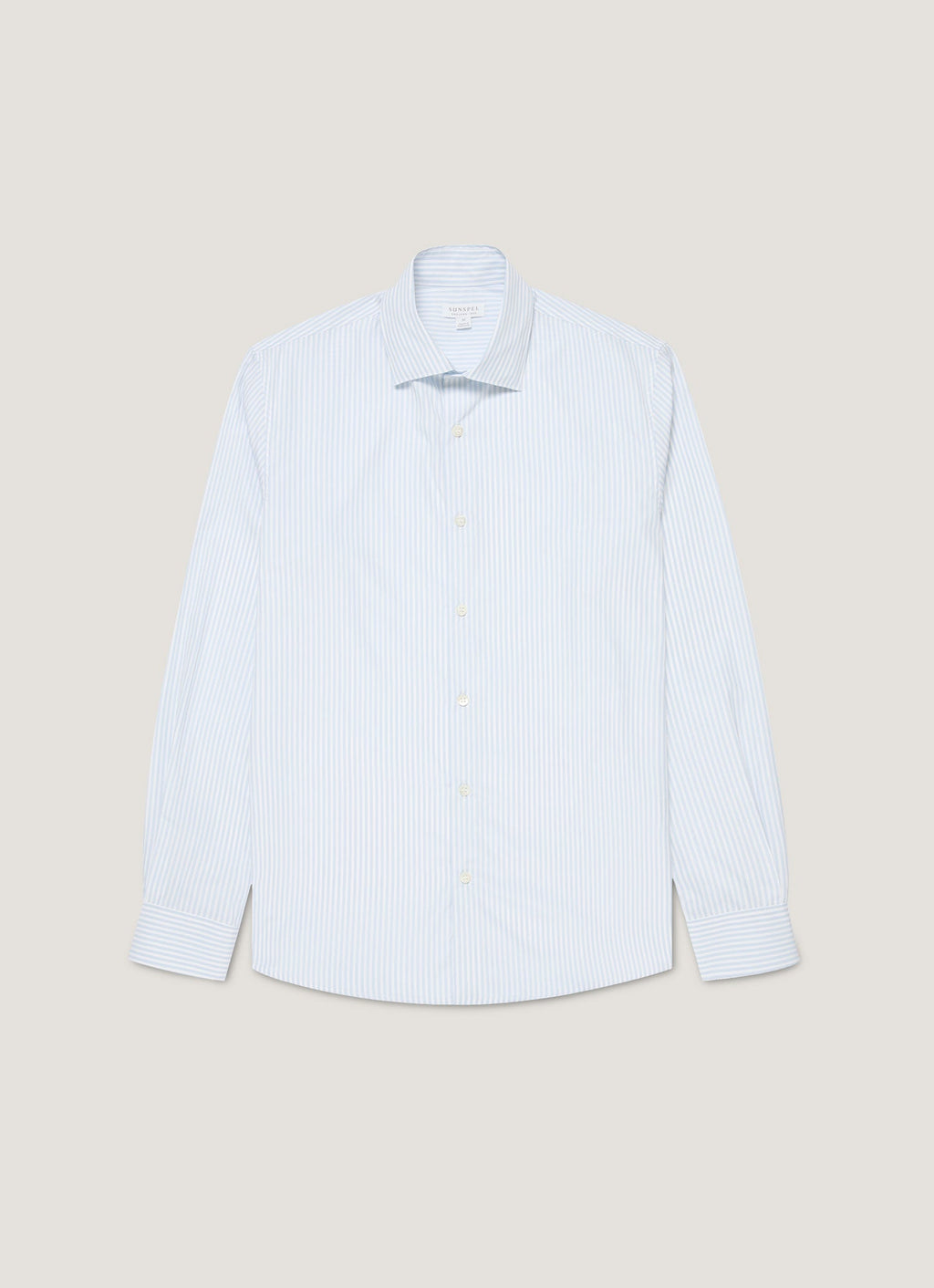 Men's Smart Poplin Shirt in White/Light Blue