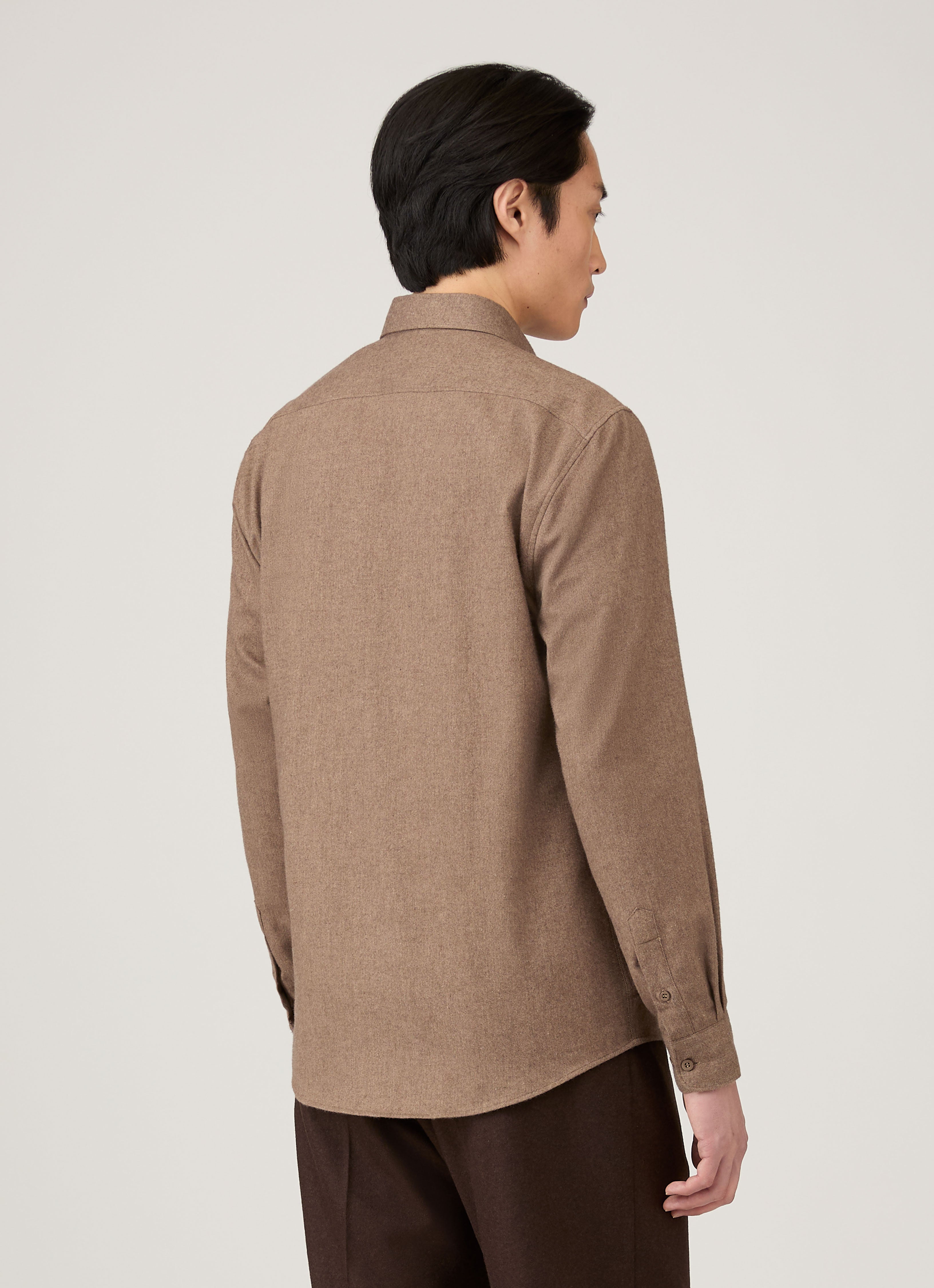 Men's Button Down Flannel Shirt in Cedar