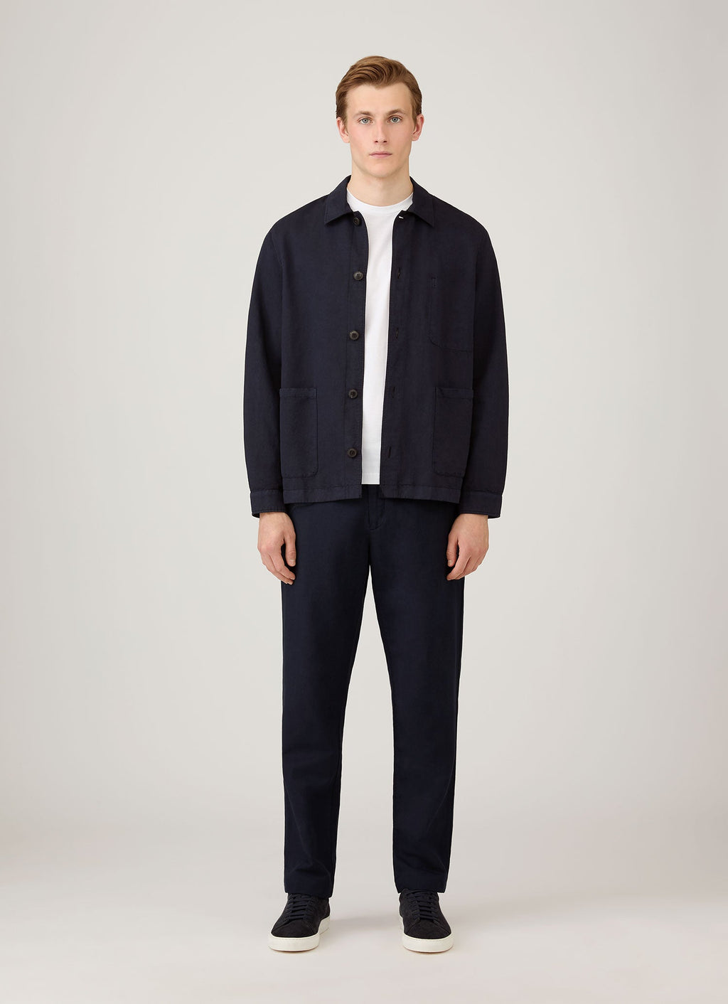 Men's Cotton Linen Trouser in Navy