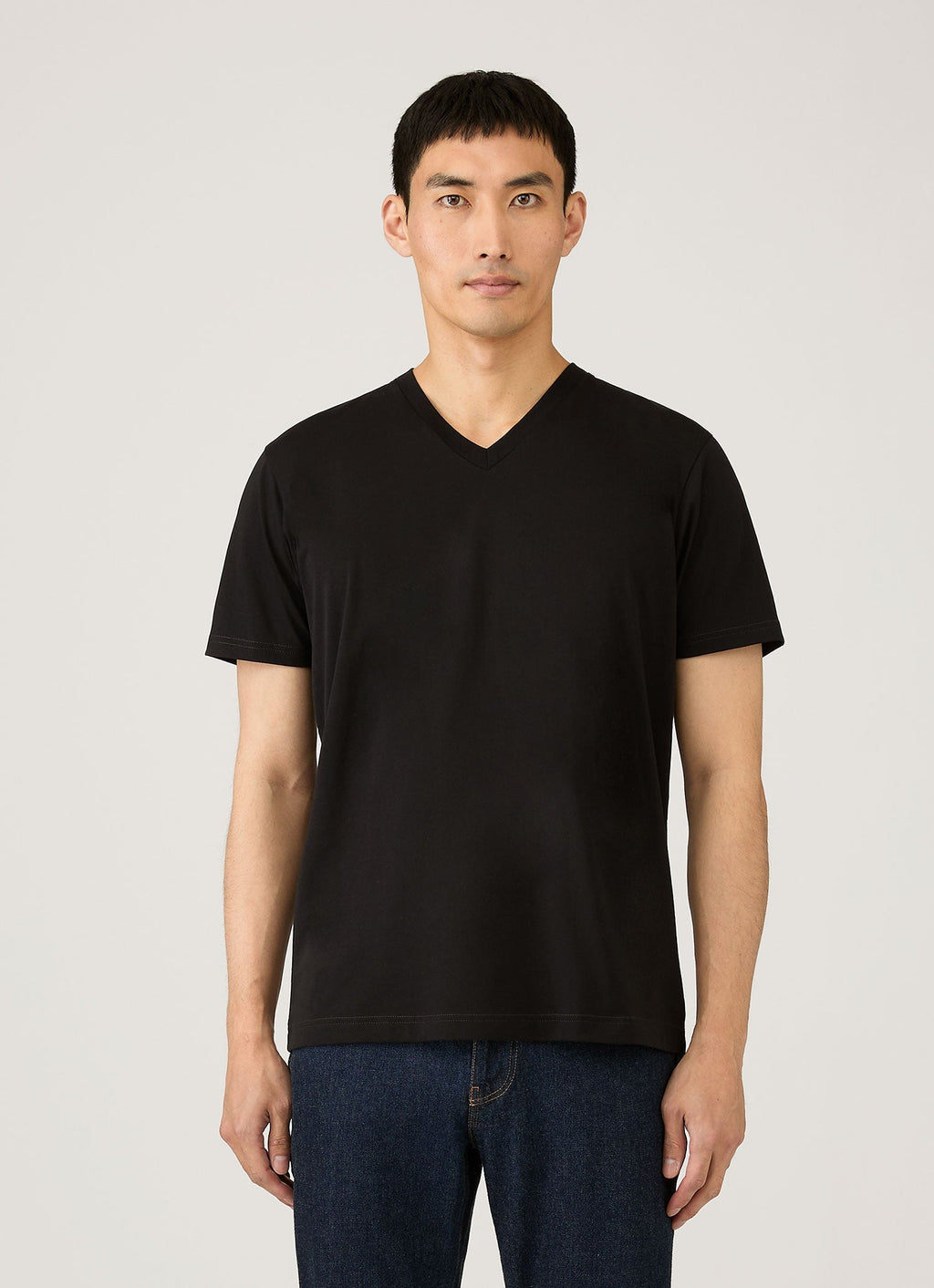 Men's Riviera Midweight V?neck T?shirt in Black