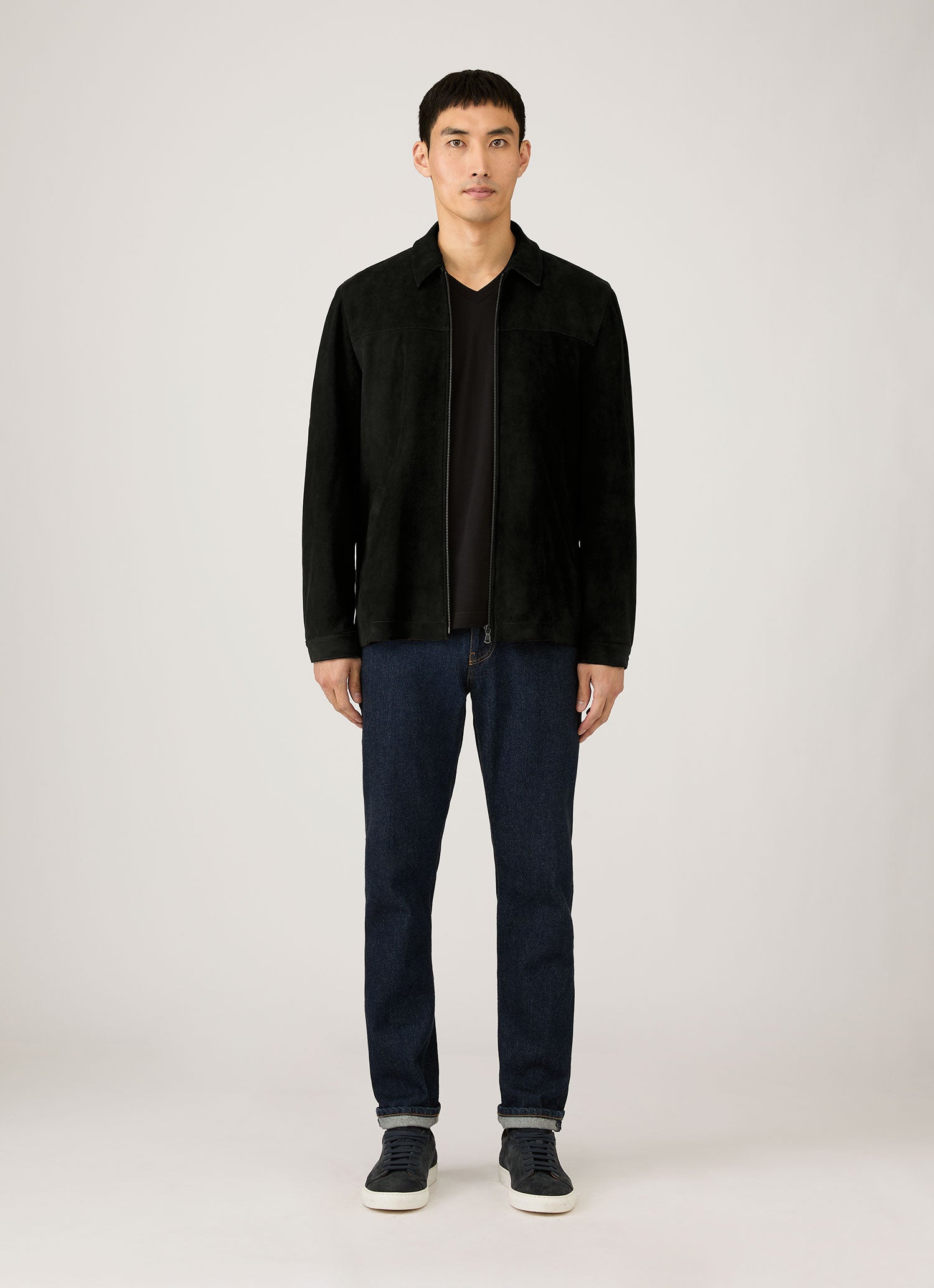 Men's Riviera Midweight V?neck T?shirt in Black