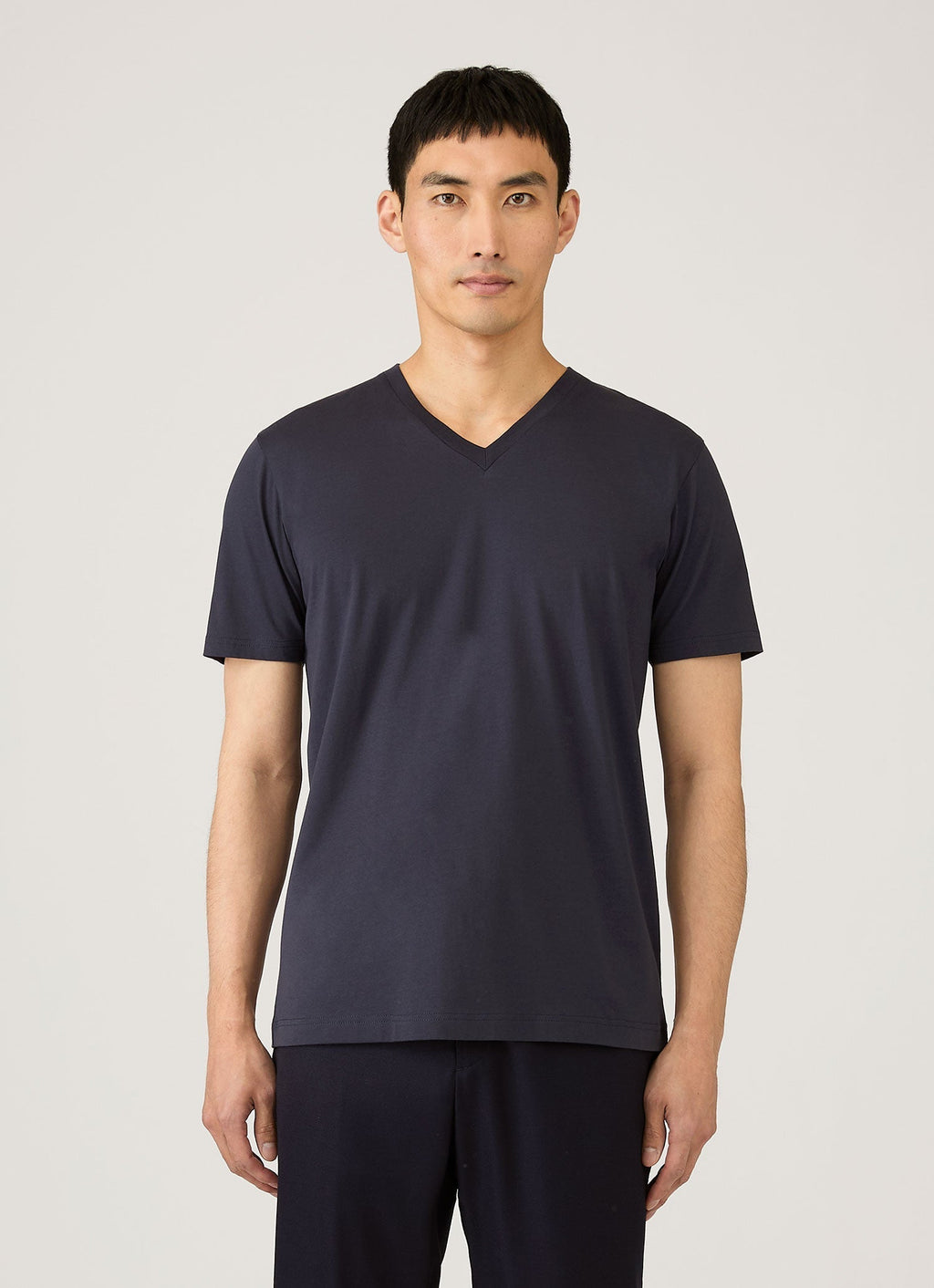 Men's Riviera Midweight V?neck T?shirt in Navy