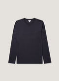 Men's Long Sleeve Riviera Midweight T?shirt in Navy