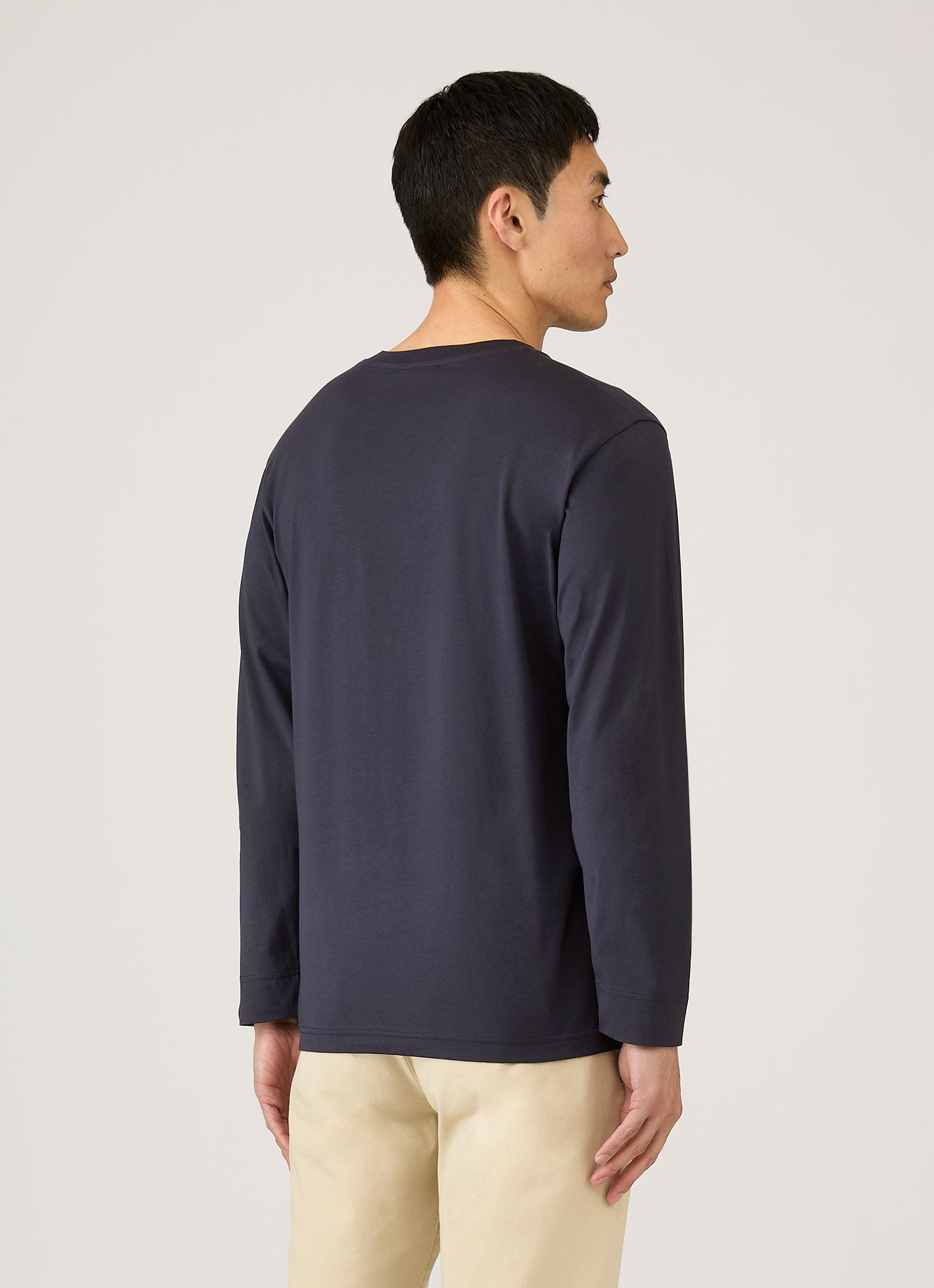 Men's Long Sleeve Riviera Midweight T?shirt in Navy