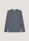 Men's Long Sleeve Riviera Midweight T?shirt in Slate Blue
