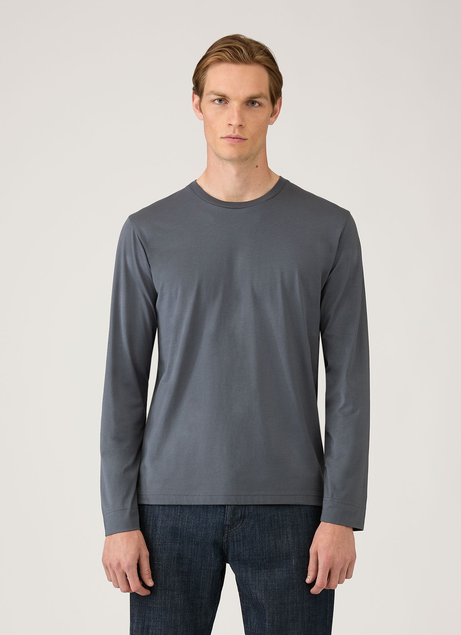Men's Long Sleeve Riviera Midweight T?shirt in Slate Blue