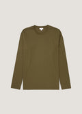 Men's Long Sleeve Riviera Midweight T?shirt in Deep Olive