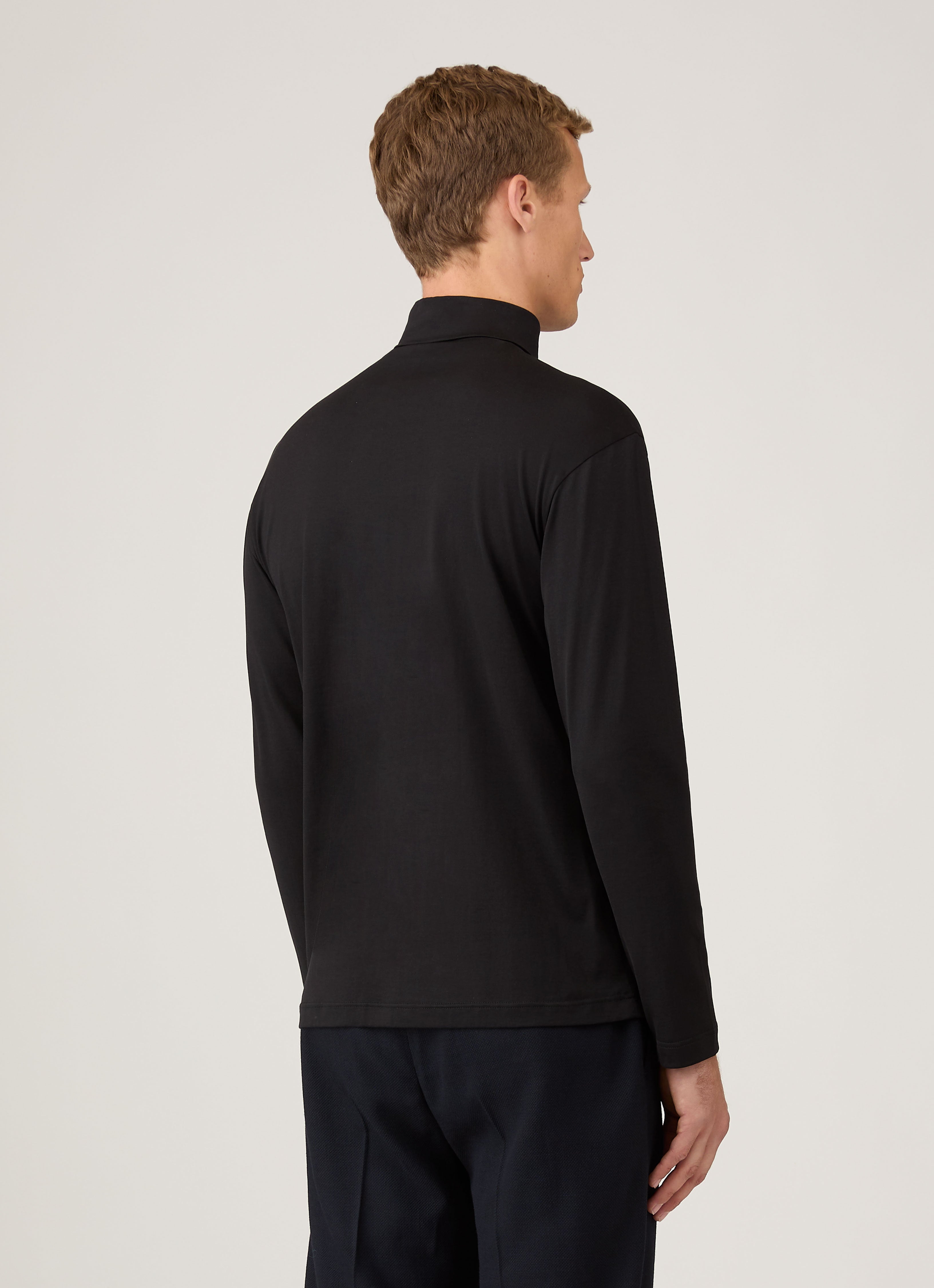 Men's Roll Neck Heavyweight T-shirt in Black